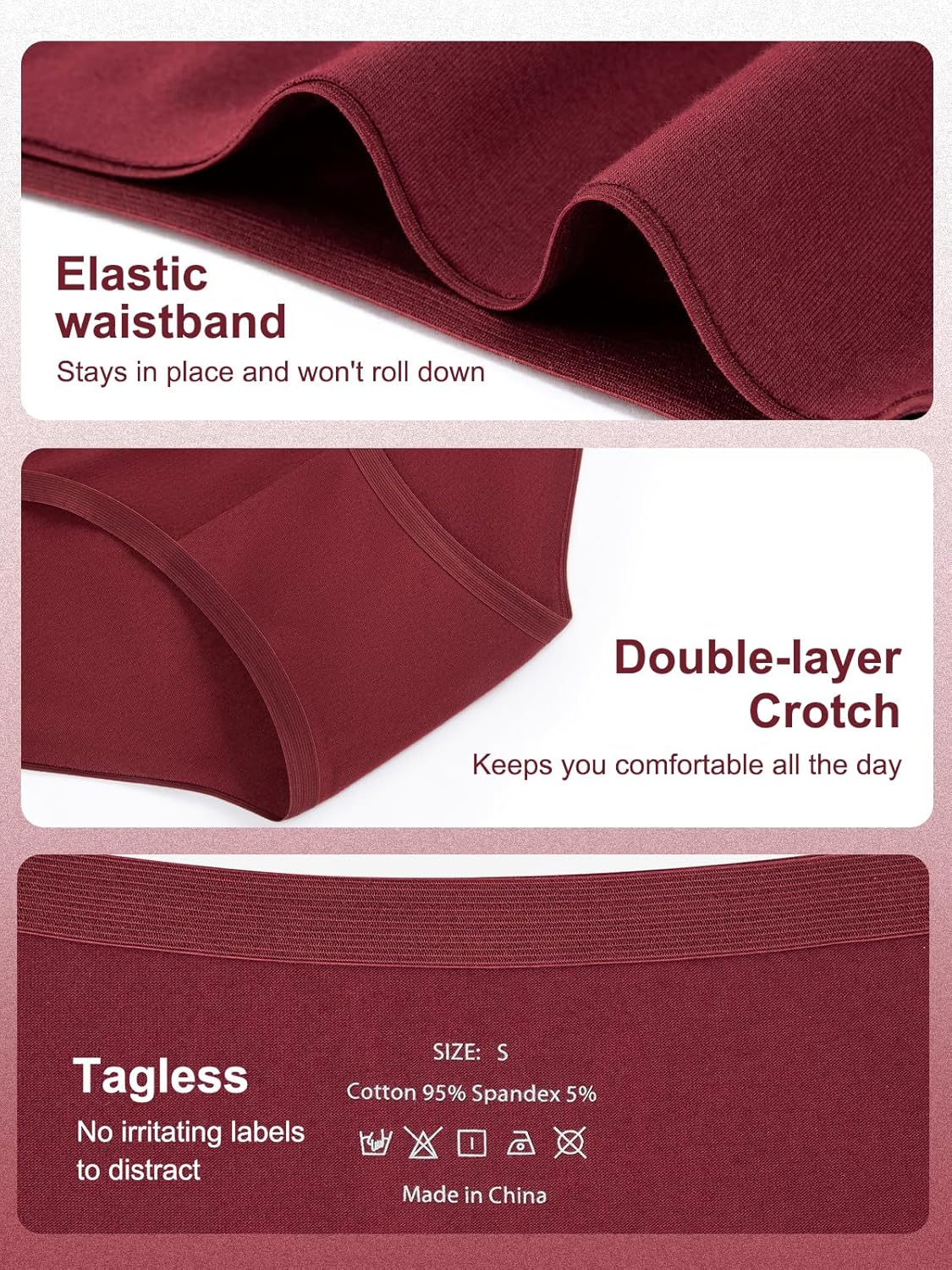 Cotton Underwear for Women Seamless Full Coverage High Waisted Briefs No Show Breathable Comfortable Panties 6 Pack - Image 5