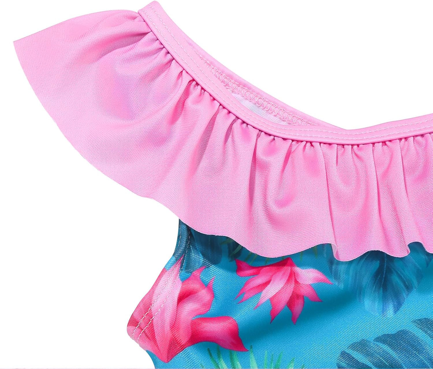 Girls Swimsuit One Piece Swimsuits One Shoulder Ruffle Bathing Suit Beach Swimwear Kids Adjustable Strap - Image 7