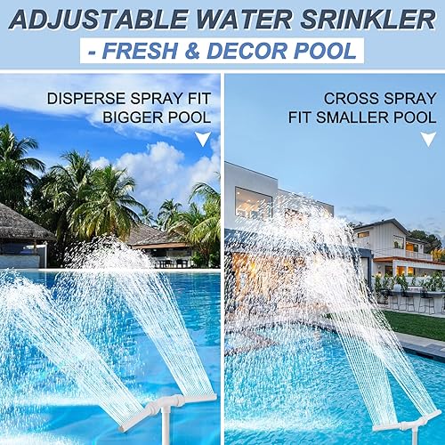 Miniatura 5 de Accesorio para rociador de grifo de cascada de piscina, doble cabezal de fuente, riego de agua, temperatura del agua fría rápidamente, añade más