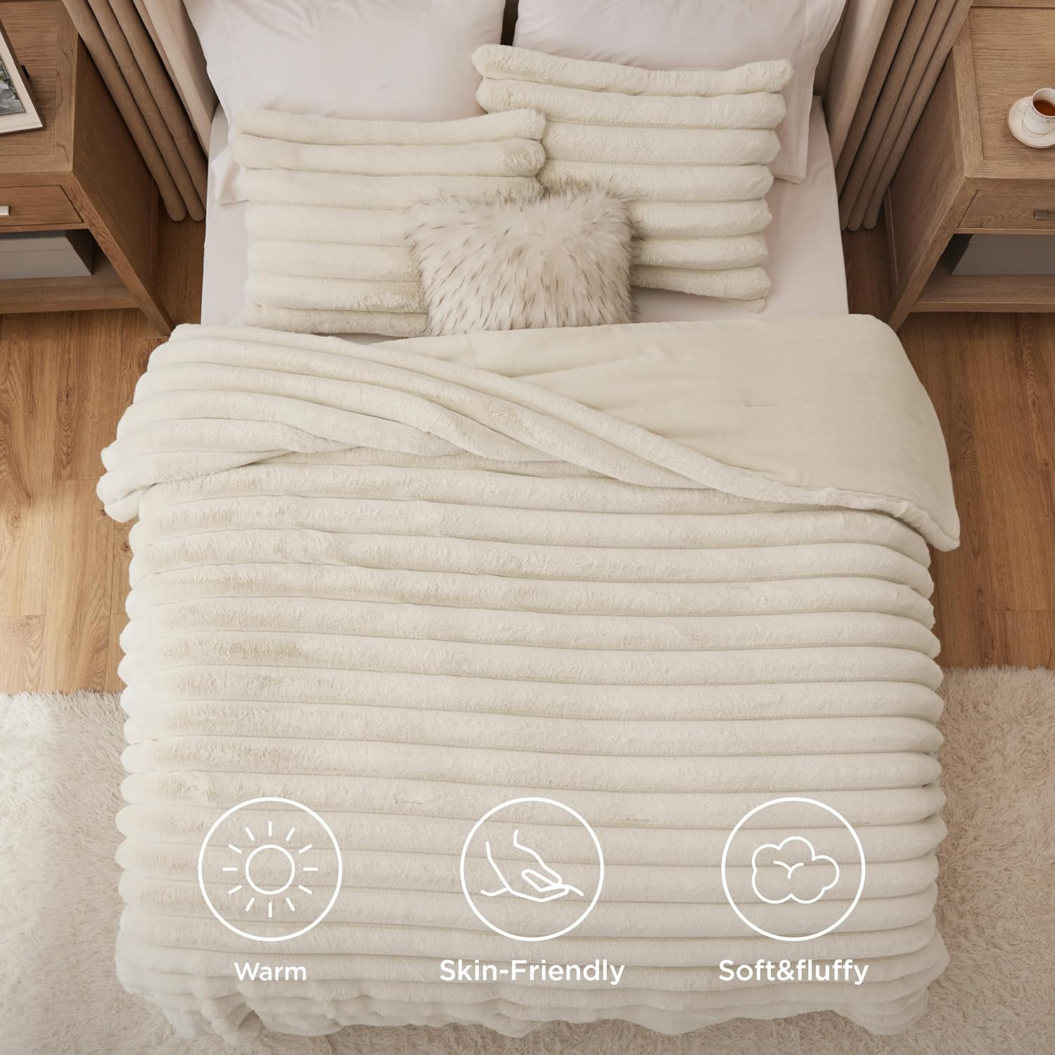 best wedding gifts for close friend beige faux fur comforter set gift presentation