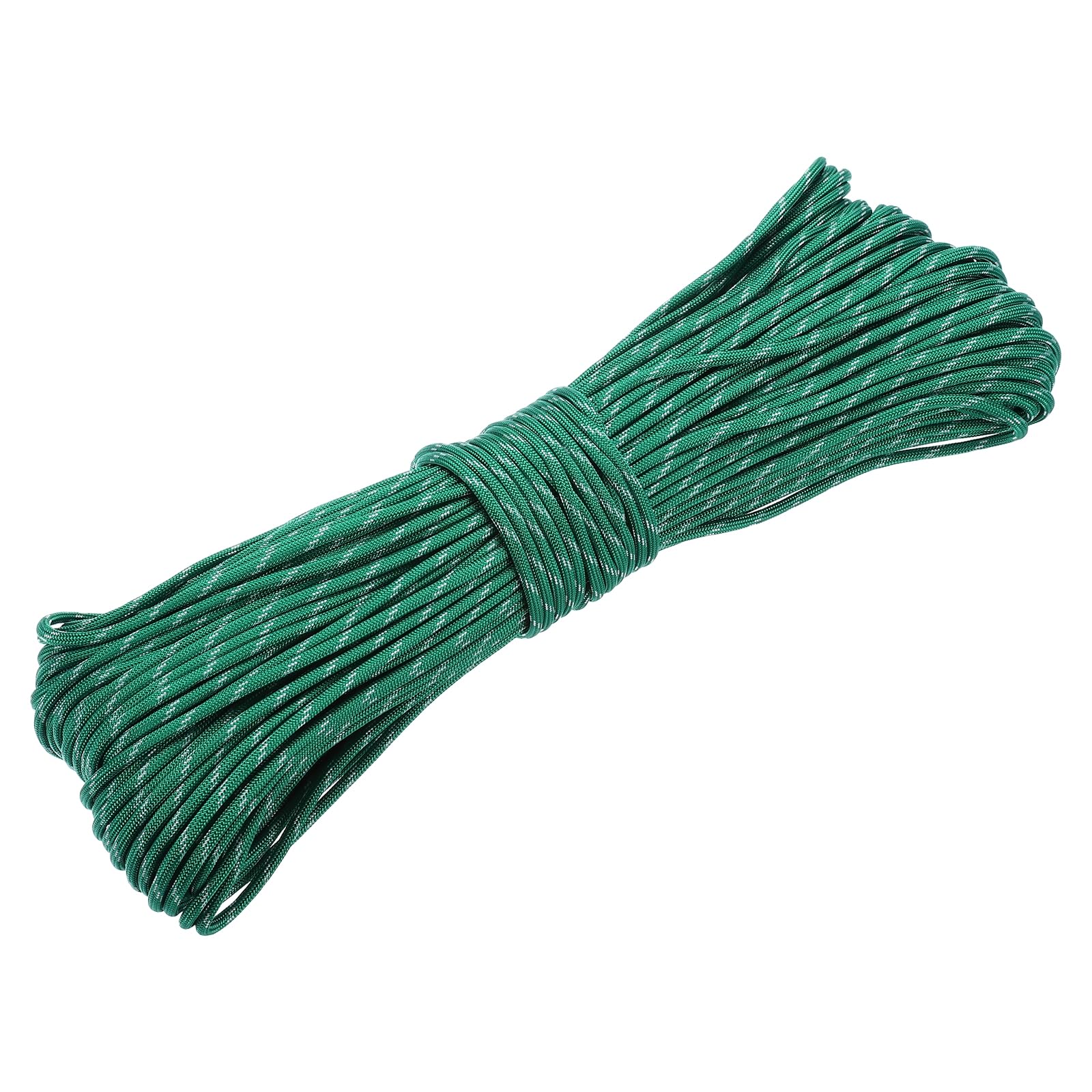 PATIKIL 550lb Paracord Rope 200ft, 4mm Tent Rope, 7-Strand Core Heavy Duty Cord for Outdoor Camping Hiking Tent Survival Utility Rope, Dark Green/White
