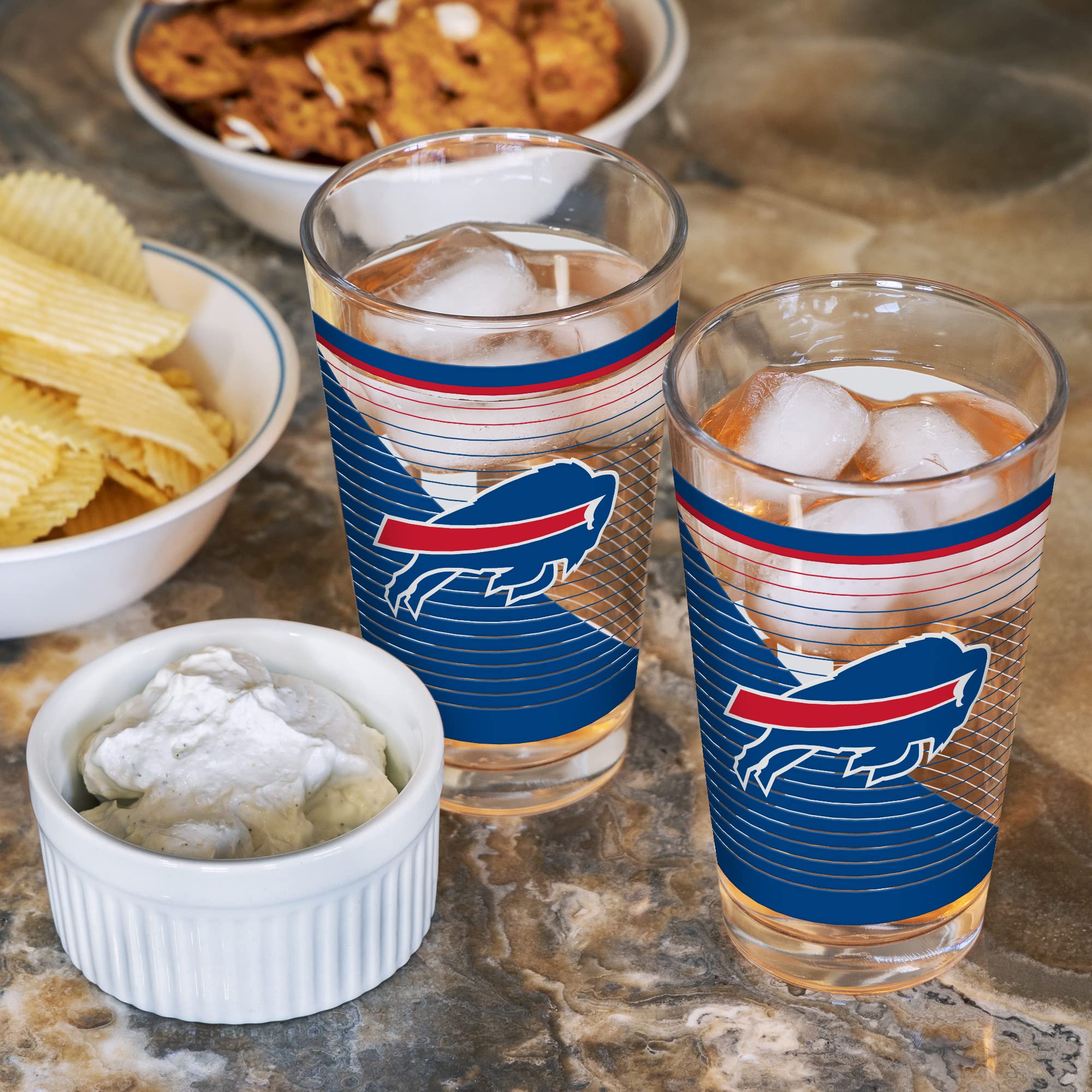 Buffalo Bills Pint Glasses - Official NFL Fan Gift -4 Buffalo Bills Pint Glasses - Official NFL Fan Gift -4