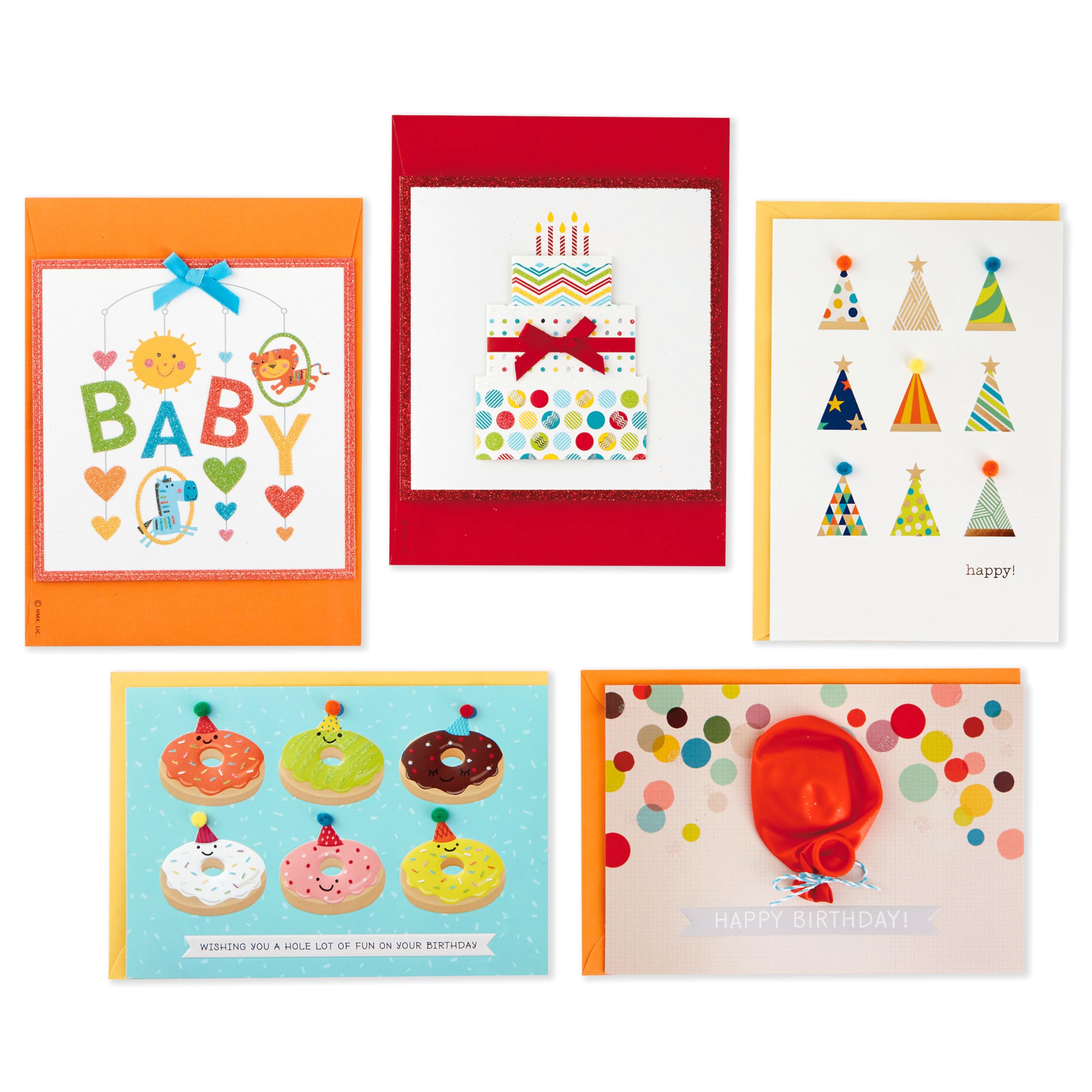 Hallmark Surtido de tarjetas hechas a mano para todo tipo de ocasiones, con diseño floral rosa (paquete de 20)