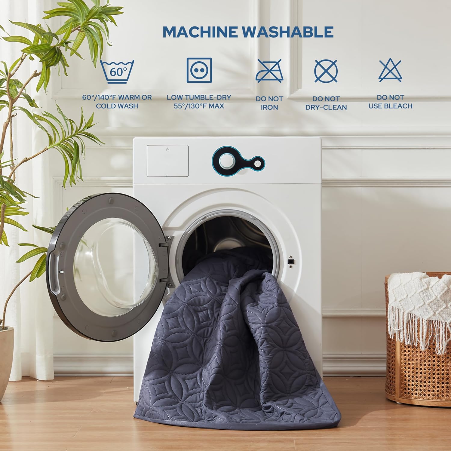 BEDLORE Waterproof Mattress Protector, Cal King Size Mattress Pad with Deep Pocket 6"-18" Depth, Soft Dirt-Proof Double Bed Mattress Cover for Bedroom, College Dorm, Hotel (Navy Blue) - Image 5