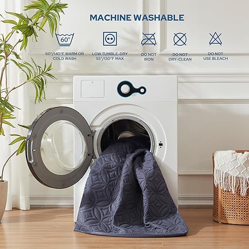 Miniatura 5 de BEDLORE Protector de colchón impermeable, protector de colchón tamaño Queen con bolsillo profundo de 6 a 18 pulgadas de profundidad, funda de 3 Azul