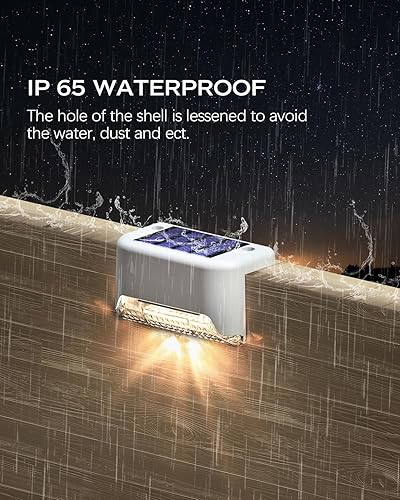 Miniatura 3 de Luces de valla alimentadas por energía solar, paquete de 20 luces LED pequeñas impermeables para exteriores, color blanco, utilizadas en exteriores,