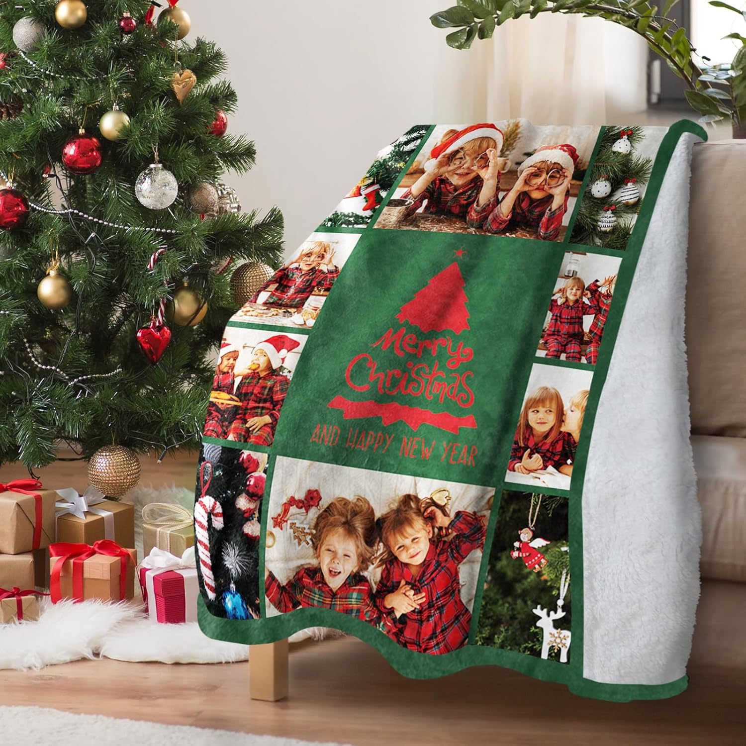 GlisterGlow Personalized Christmas Blankets and Throws