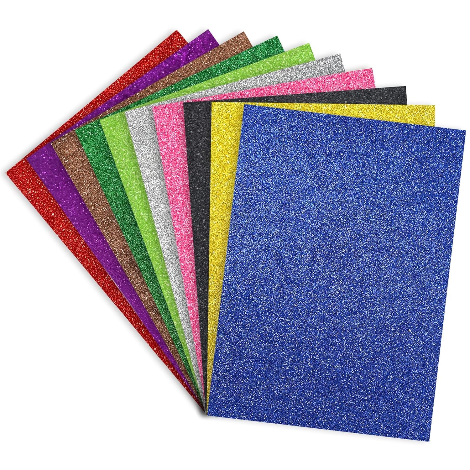 A4 Sticky Glitter Foam Sheet Sparkles 2 mm Self Adhesive Thick Different Color, for Art & Craft Shining Sheet DIY Work Decoration Gift Wrapping Sheet (20 Sheets)-image-15