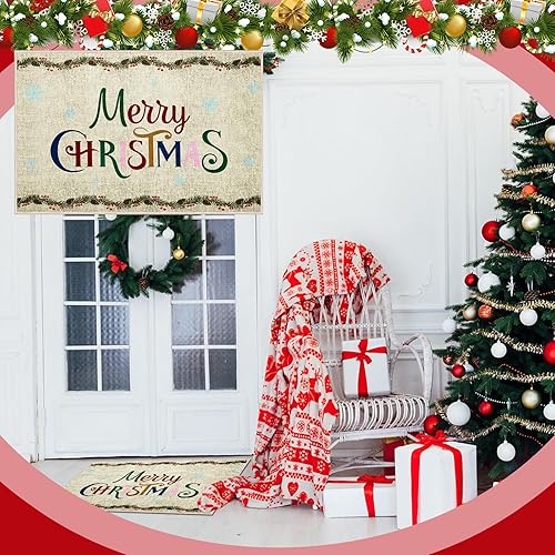 Miniatura 2 de Ceenna Juego de 2 tapetes decorativos de cascanueces de Navidad para cocina, Feliz Navidad, Felices Fiestas, lavables, antideslizantes, tapete de