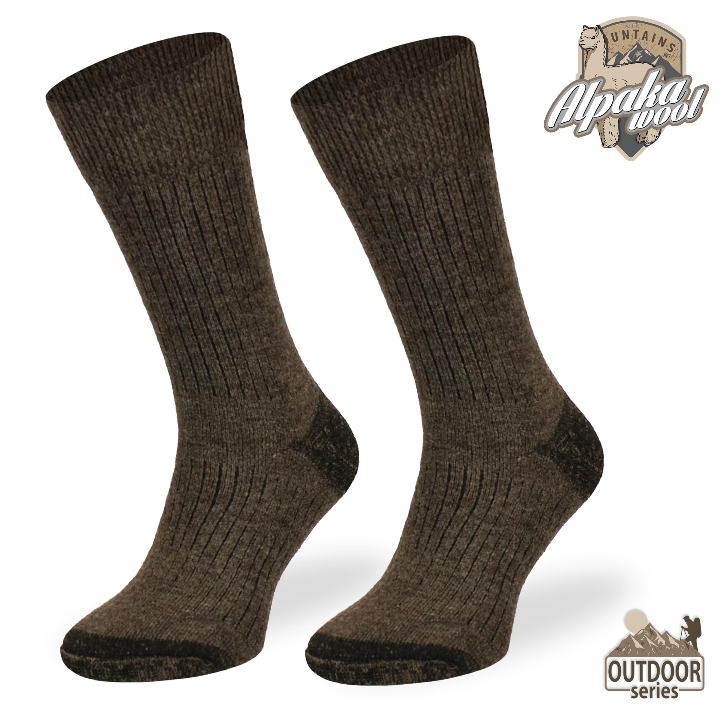 COMODO TECHNICAL SOCKS - Chaussettes sans pression - Laine mérinos et alpaga - Hiver, chaudes, confortables, respirantes, pour un usage quotidien, résistantes -