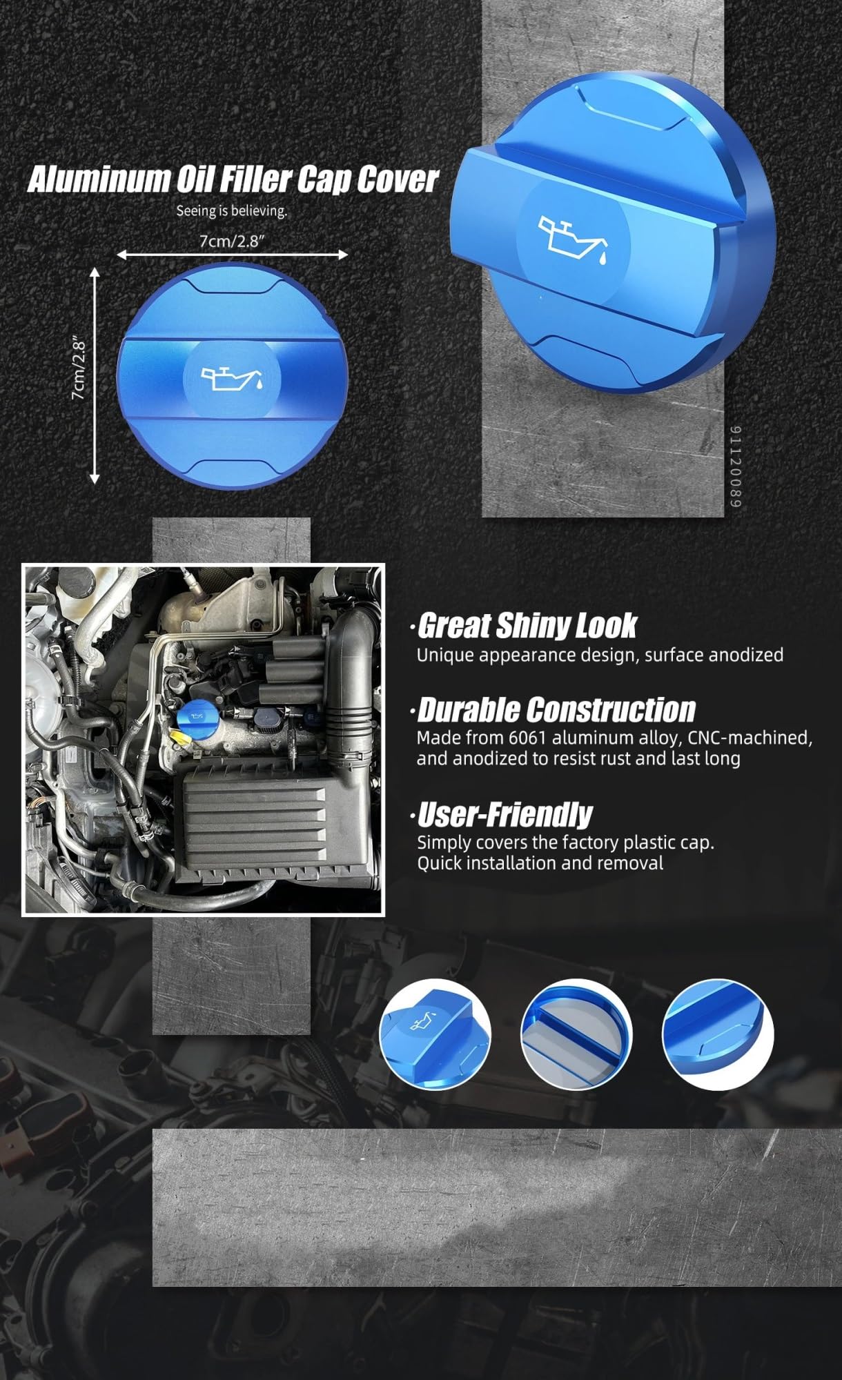 Tappo riempimento olio motore Compatibile Con Skoda Per Octavia III 5E