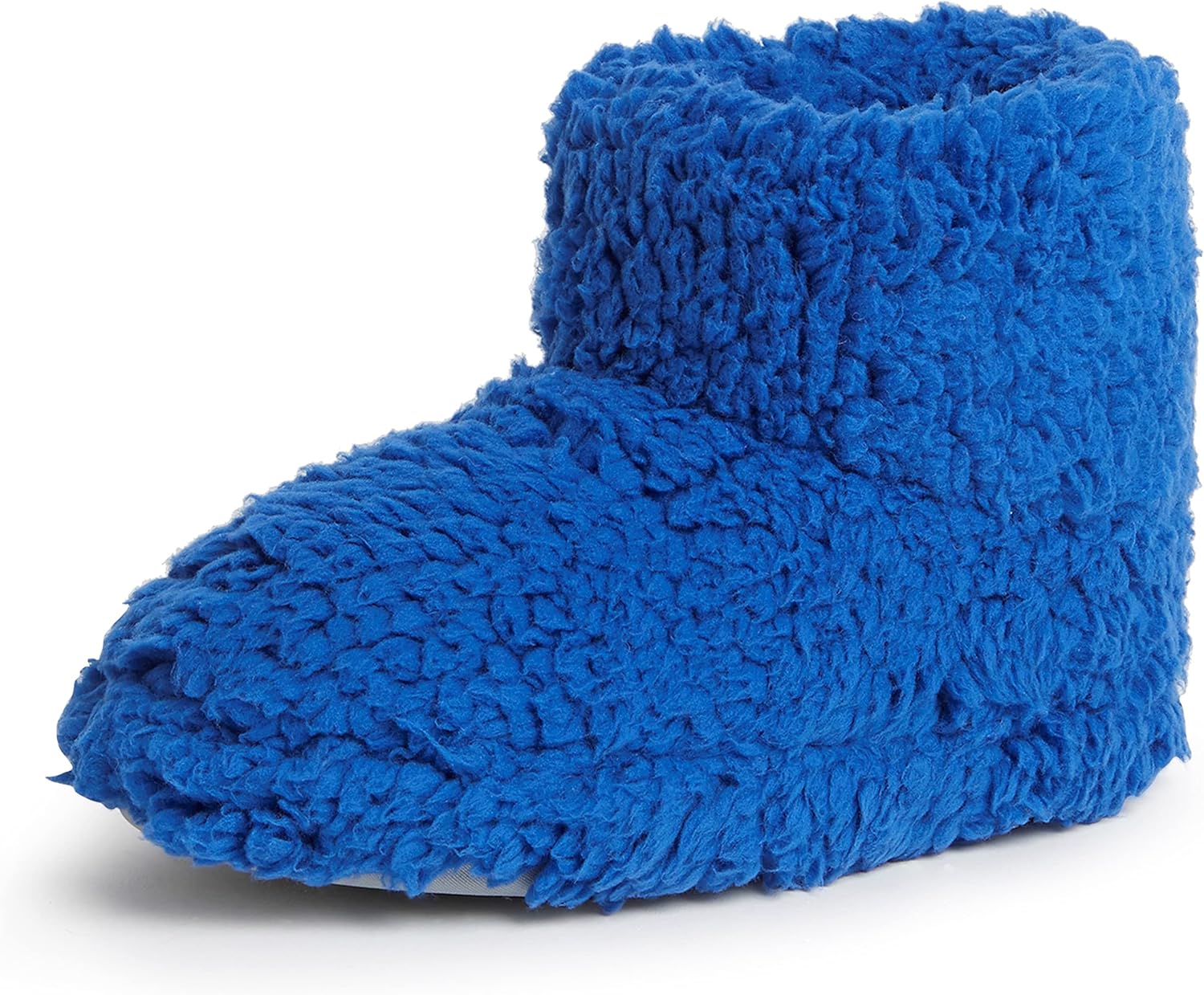 Dearfoams Kids Tate Washable Fuzzy Bootie Slipper, Olympic Blue, US 9-10 Unisex Toddler