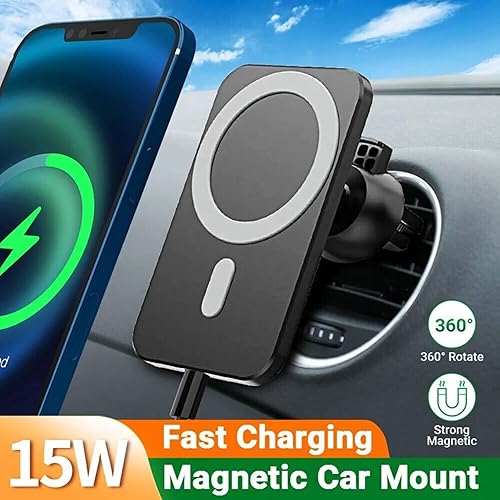 Miniatura 8 de Cargador magnético inalámbrico para automóvil de 15 W, compatible con fundas MagSafe, para iPhone 15141312 Pro Max, Pro y Mini modelos, para Samsung