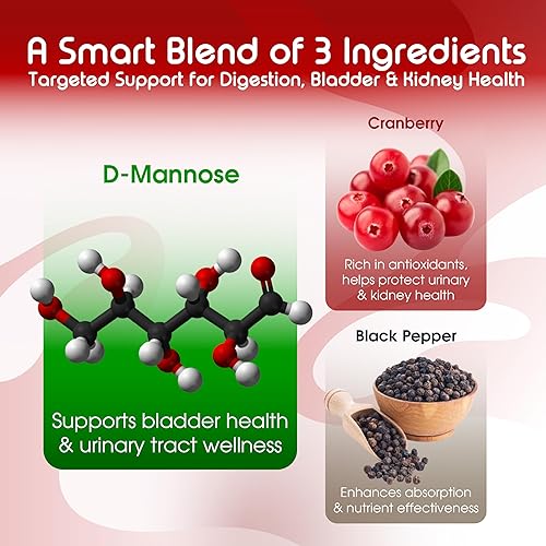 Miniatura 3 de VITAL HERBAL D-manosa liposomal con arándano y pimienta negra  Fórmula de alta absorción  Apoya el equilibrio urinario, comodidad digestiva y