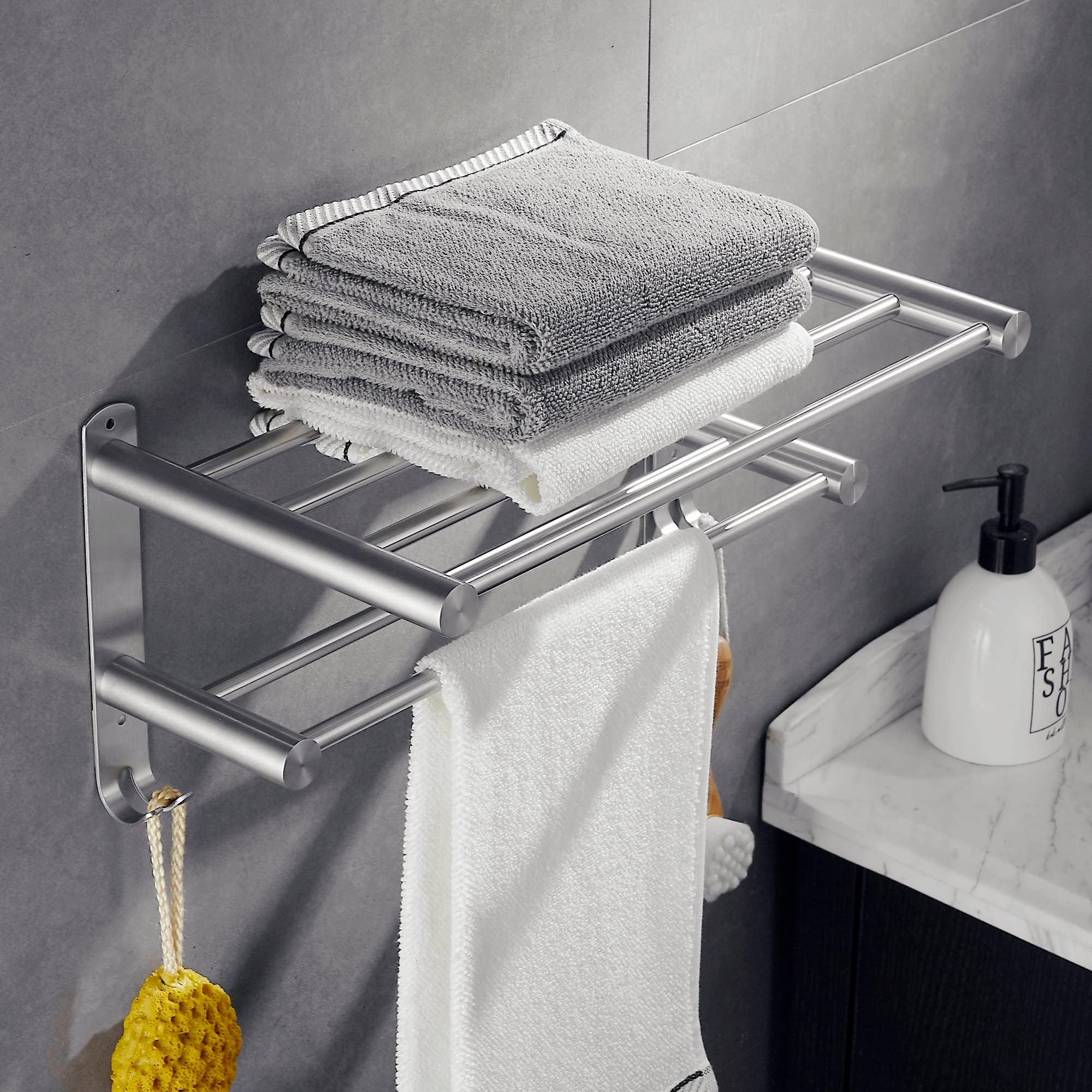 Candora Stainless Steel Wall Mounted Bathroom Towel Rack Brushed Towel