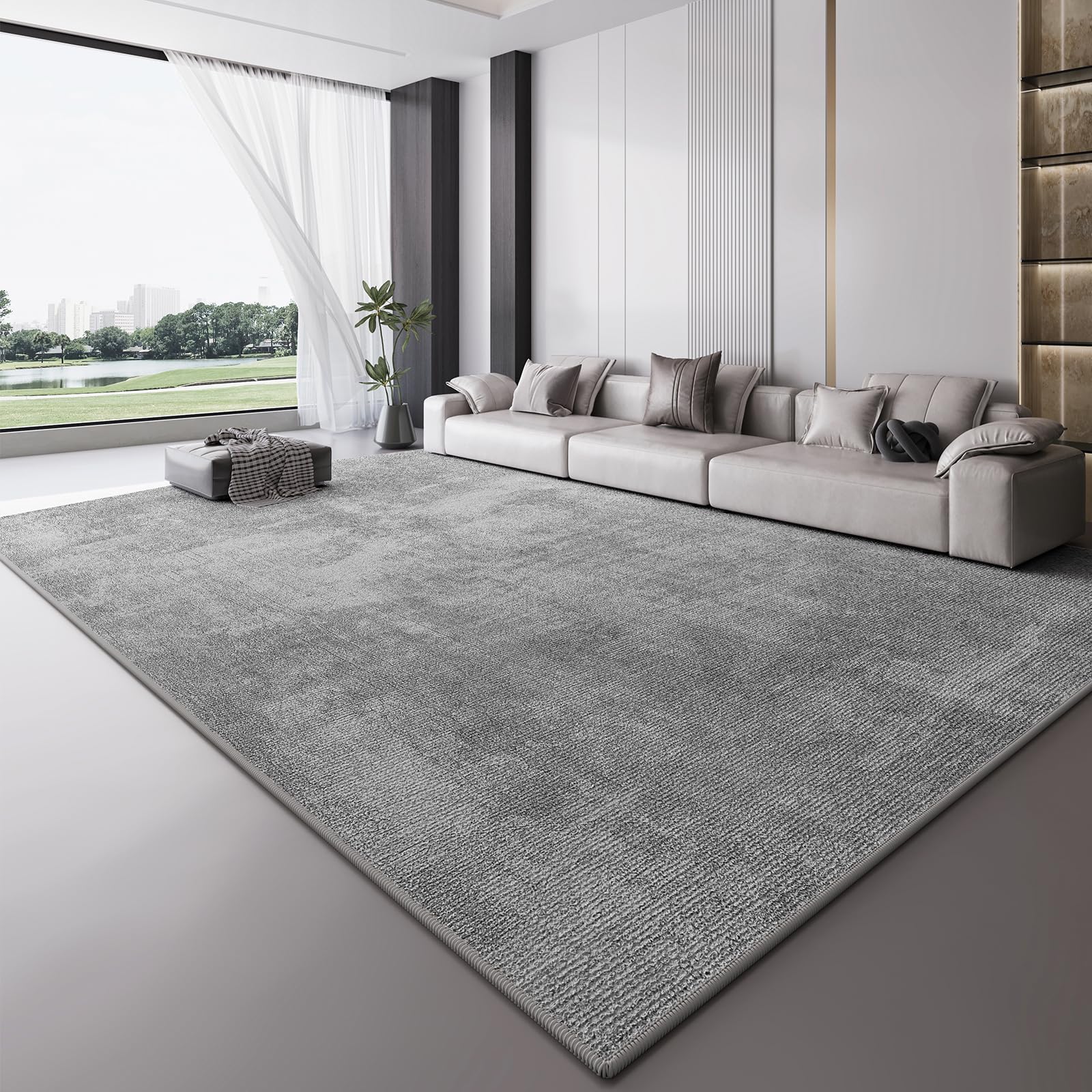 Tapis antidérapant et durable gris moderne 80 x 120 cm pour protéger le sol