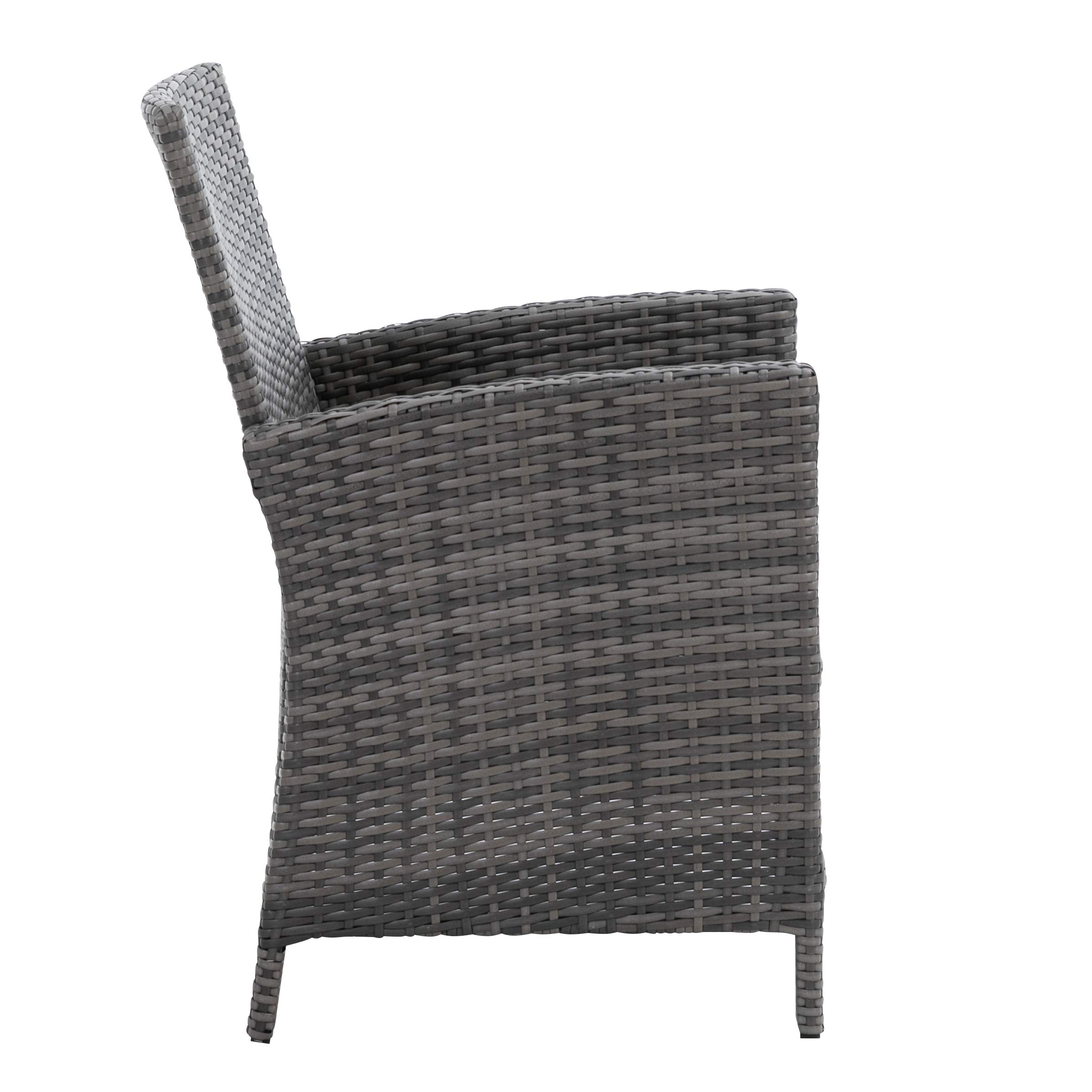 greemotion Fauteil de Jardin Tessin, Chaise de Jardin en Poly Rotin avec Accoudoirs, Fauteuil d’Extérieur Cadre en Aluminium, env. 65 x 90 x 59 cm, Gris