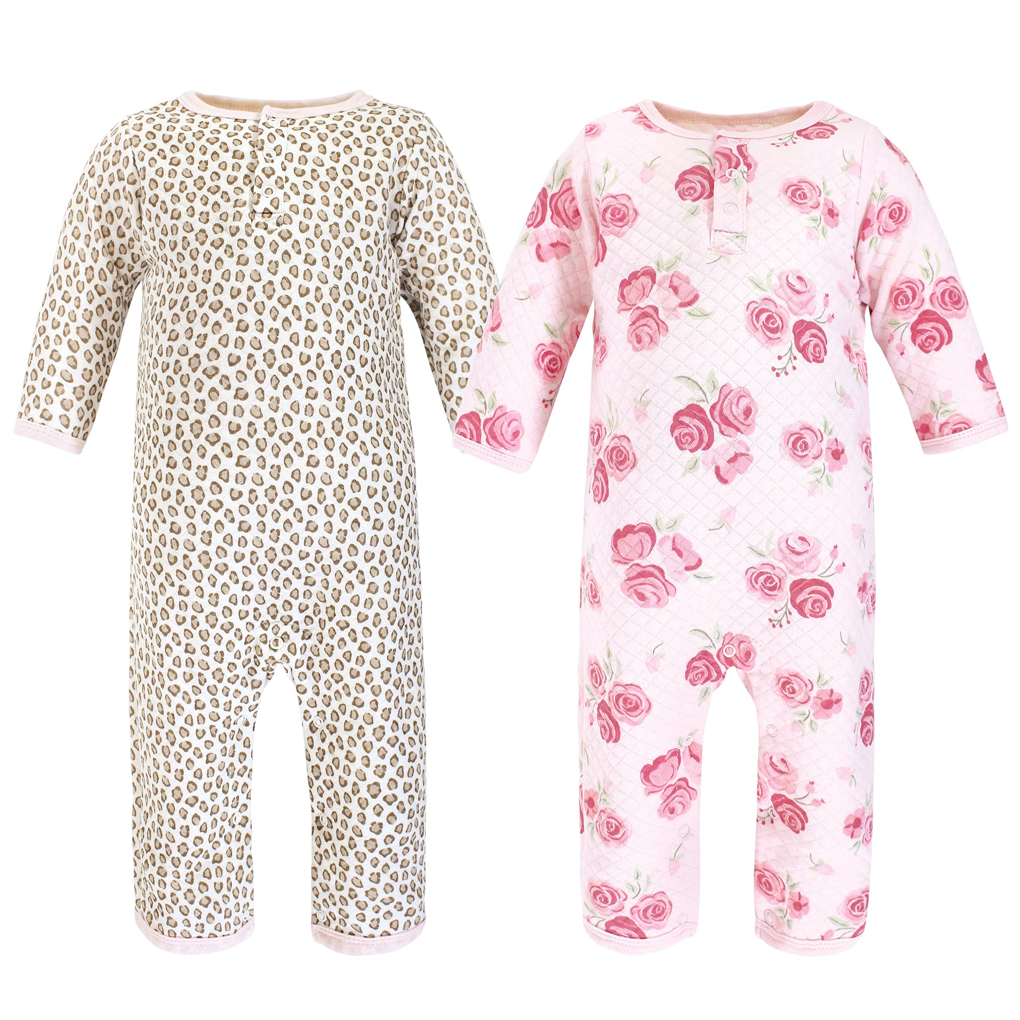 Hudson Baby Męskie pikowane kombinezony premium, różana róża lampart 6-9 miesięcy