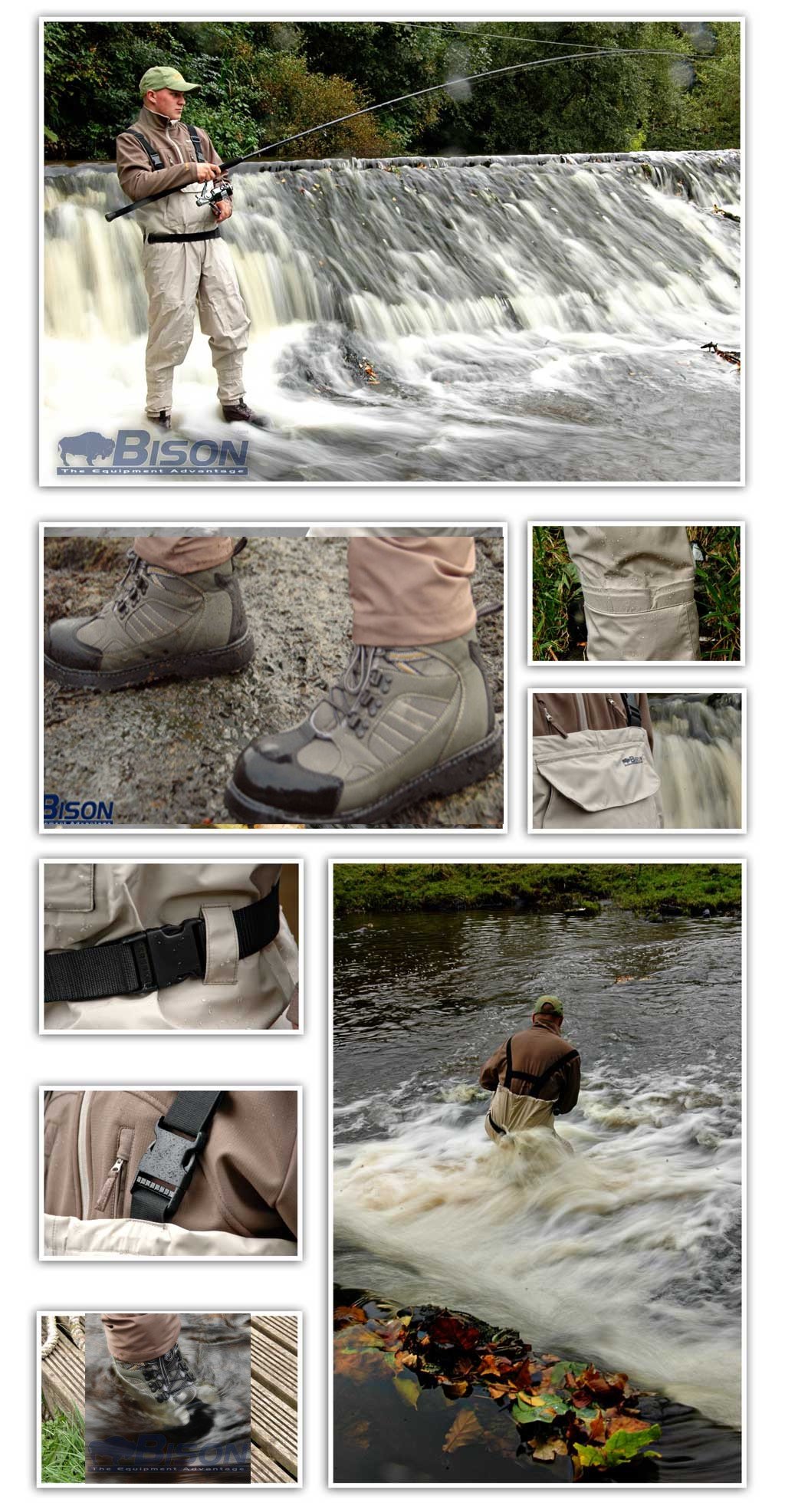 LARGE BREATHABLE CHEST WADERS COMPLETE WITH FELT SOLE MK2 WADING BOOTS SIZE 10