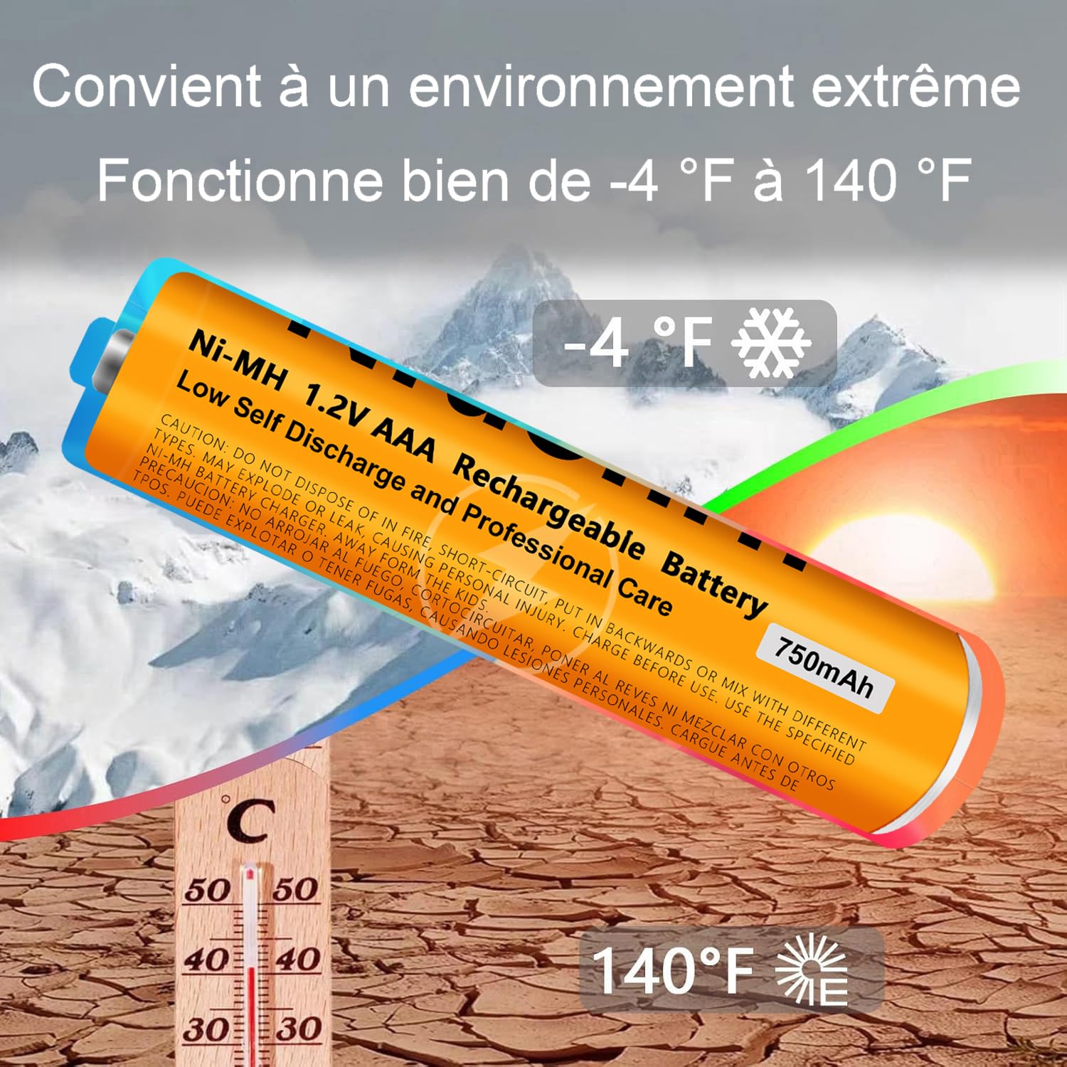 Piles Rechargeables AAA 750mAh 1,2V Ni-MH Lot de 6 pour Gigaset Panasonic
