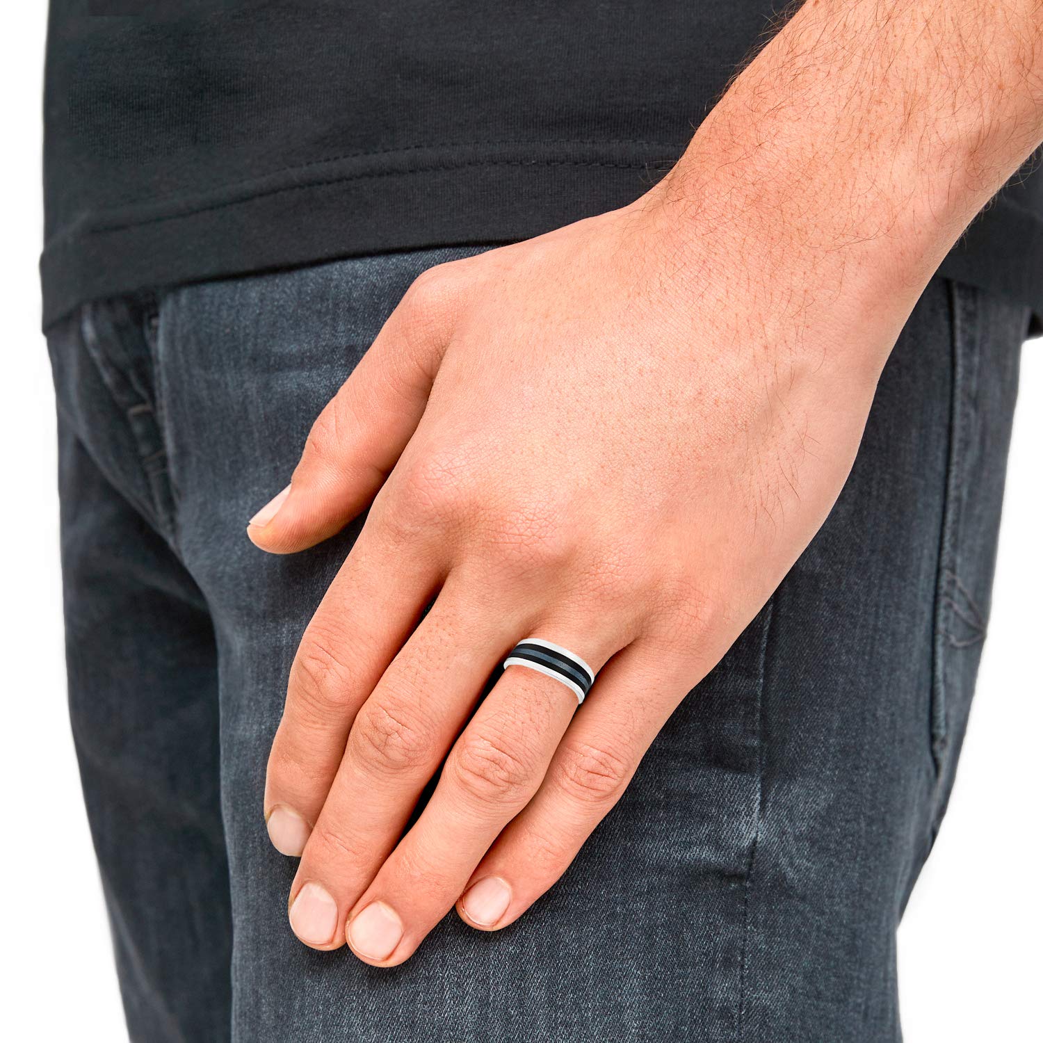 s.Oliver Ring Edelstahl Herren Ringe, Silber, Kommt in Schmuck Geschenk Box, 2031517