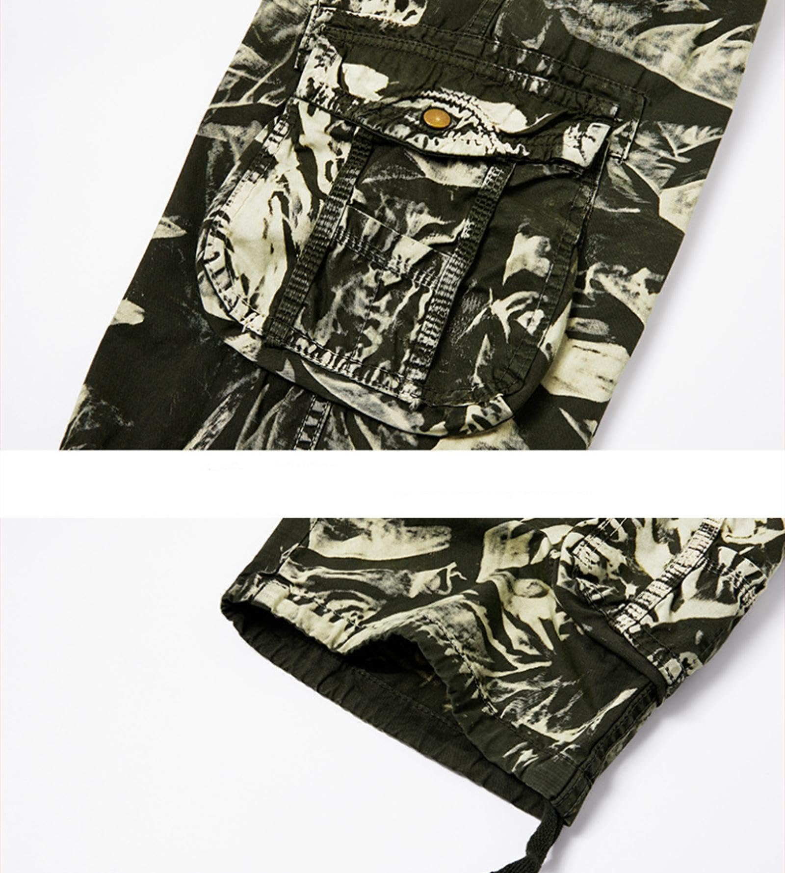 Pantaloncini Short Uomo Pantaloncini da Lavoro Camouflage Casual Larghi da Uomo di Grandi Dimensioni con Tasche Multiple Pantaloncini da Uomo