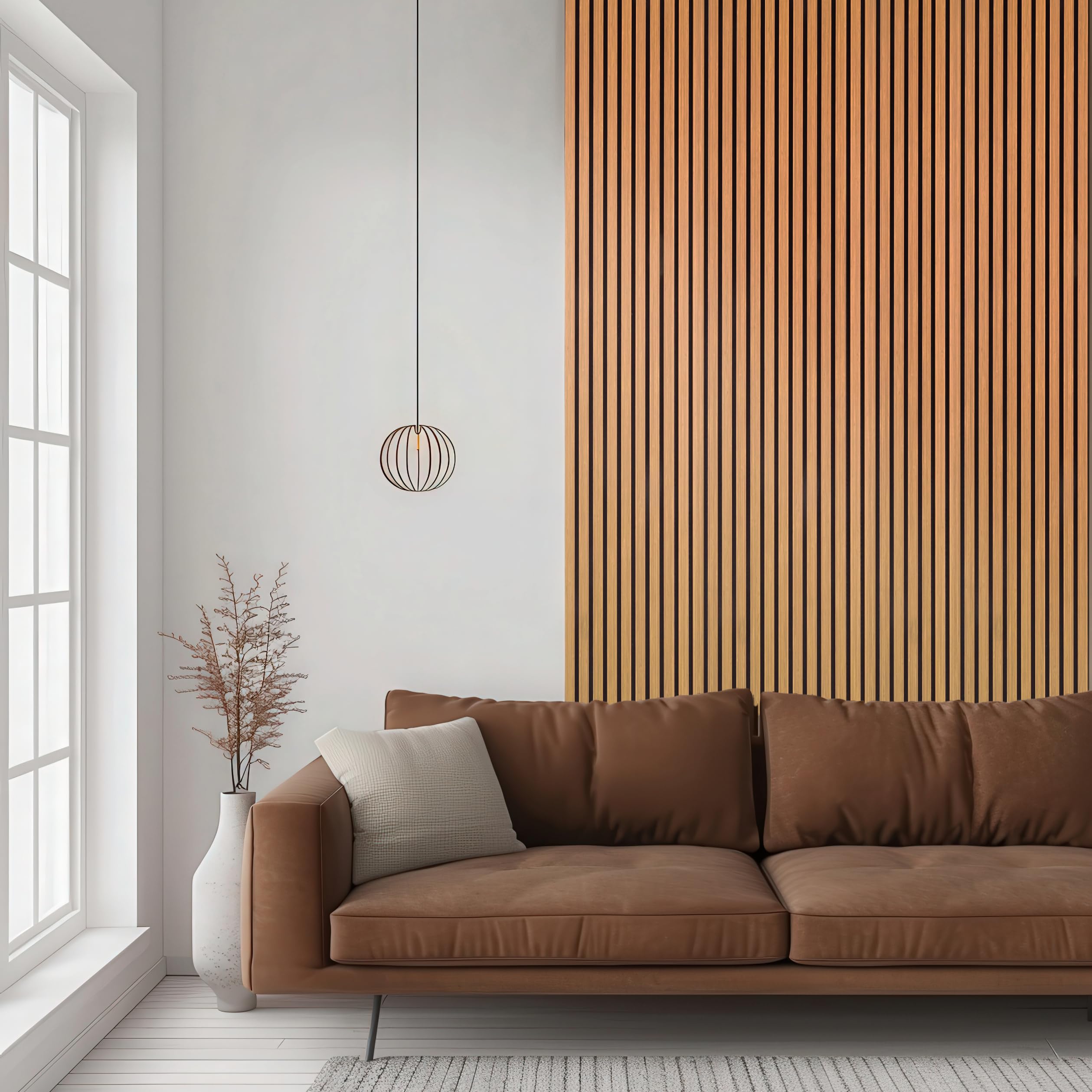 DecorAndDecor Acoustic Slat Wood Wall Panel and Ceiling Panelling Decorative 3D MDF 120 x 60 Oak