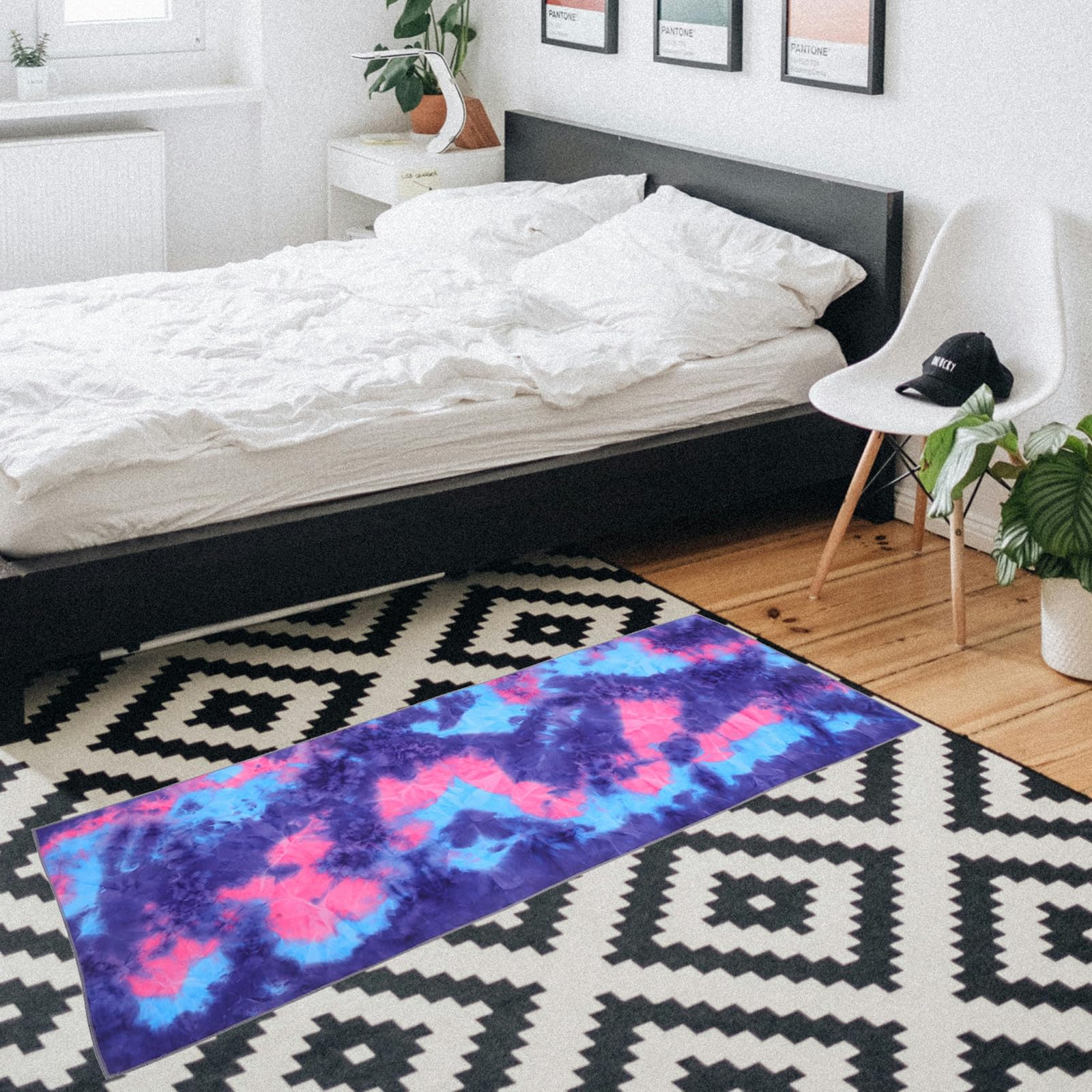 Outanaya Esterilla de Yoga Acolchada de Fibra Superfina Gruesa, Cojín Protector para Rodillas y Codos, Tapete Flexible para Ejercicios de Pilates y Fitness, Color Púrpura Bolsa de Malla,
