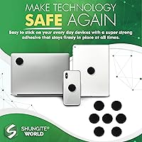 Vista 5 de 7 calcomanías auténticas de Shungite pulidas de 1.96 pulgadas (1.969 in) de piedra de energía curativa genuina placa de protección para teléfono