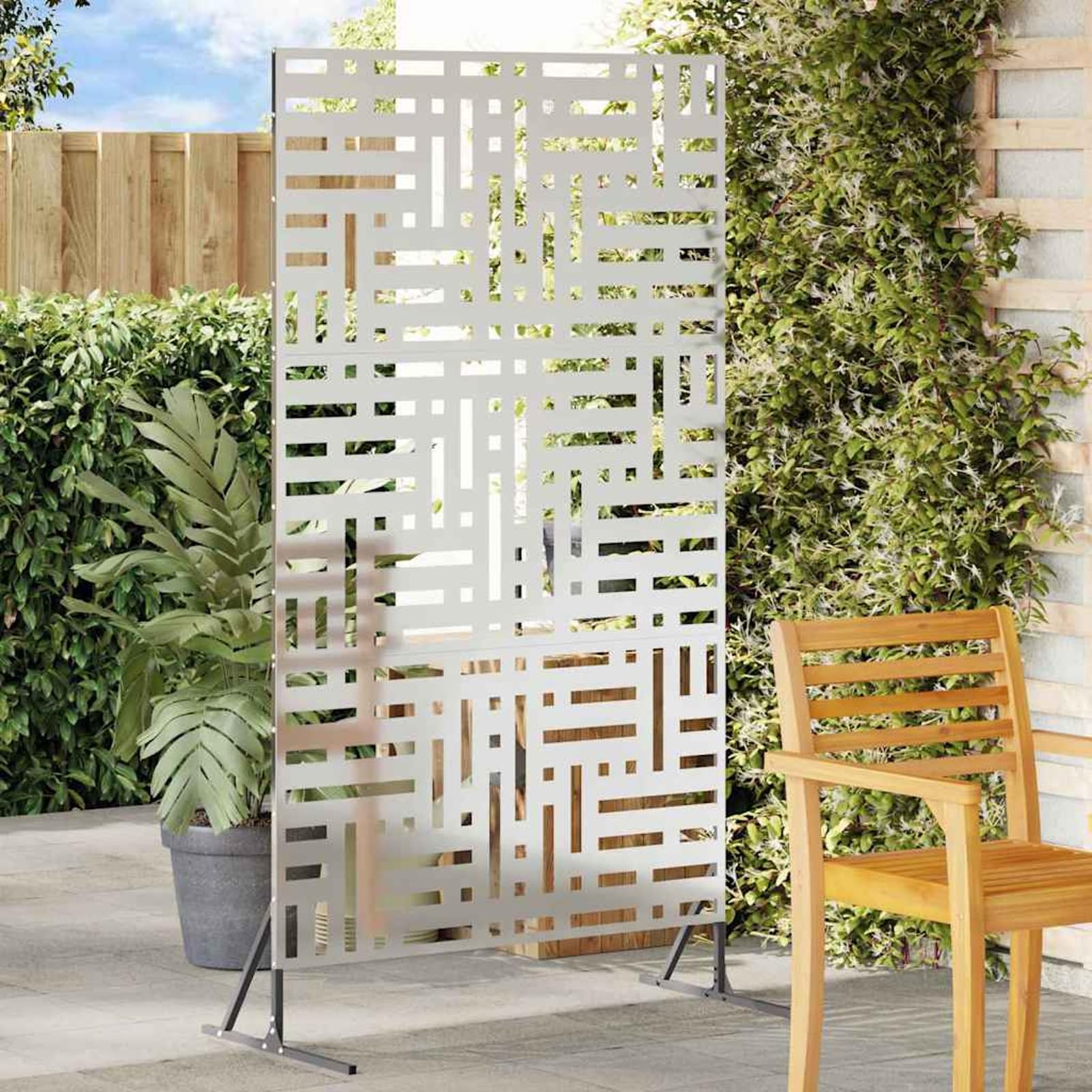 vidaXL Privacy Screen 100 x 50 x 180 cm Galvanised Steel Silver