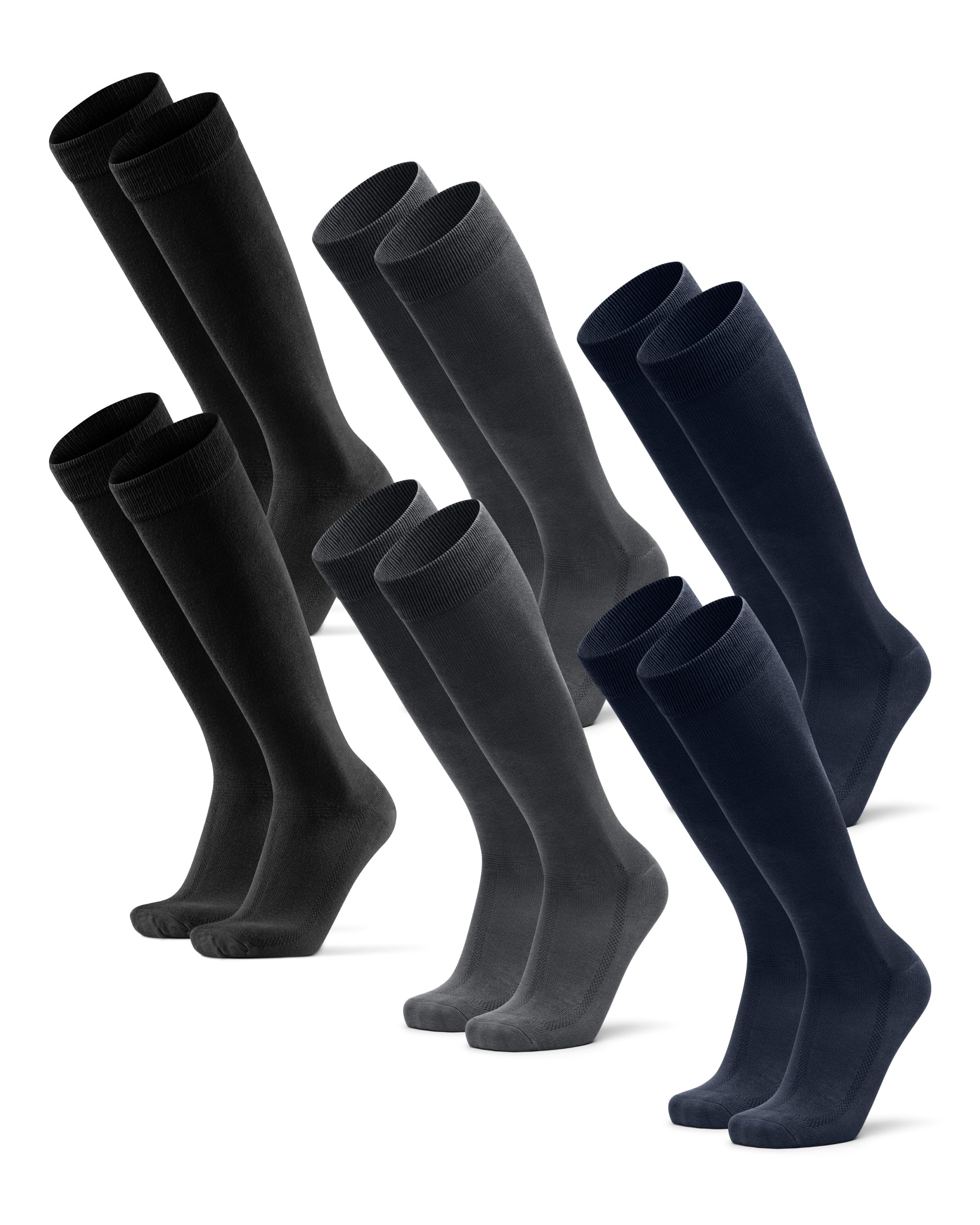 DANISH ENDURANCE Calze Uomo Lunghe in Bambù, Classiche, Calzettoni Uomo Traspiranti e Morbidi, Fibra di Bamboo, 3 o 6 Paia