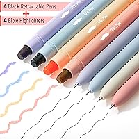 Vista 2 de Mr. Pen- Gel Highlighters and Pens, 8 Pack, Pastel Barrel, No Bleed Through, Bible Journaling Kit