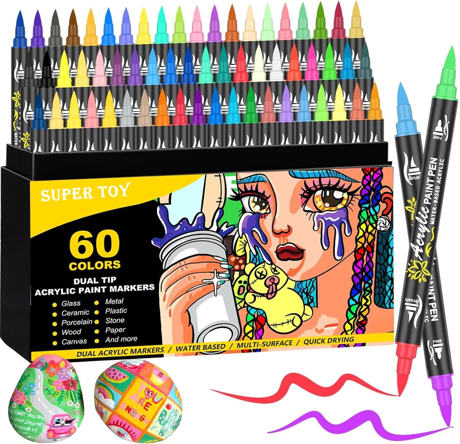 96 Color Acrylic Paint Markers - Art Supplies for Kids & Adults -13 96 Color Acrylic Paint Markers - Art Supplies for Kids & Adults -13