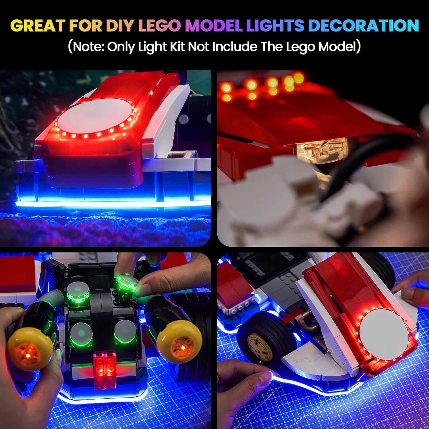 Upgraded Led Light Kit Compatible with Lego Mario & Standard Kart Building Set, RC Version Compatible with Lego 72037, Best Gifts for Adults (Model Not Included) - Image 3