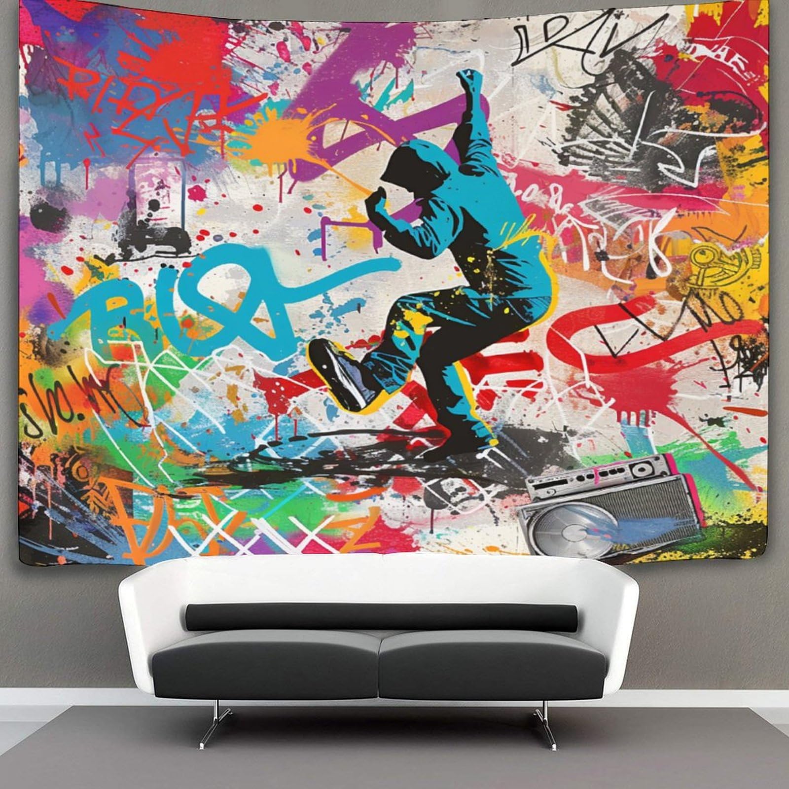 DHBANEIOK 3D Graffiti Print Wall Blanket Home Decoration Bedding Poster Wall Art Tapestry Tapestries Wall Hanging Soft Polyester for Bedroom Living Room Dorm Home Decorations 70cmx100cm