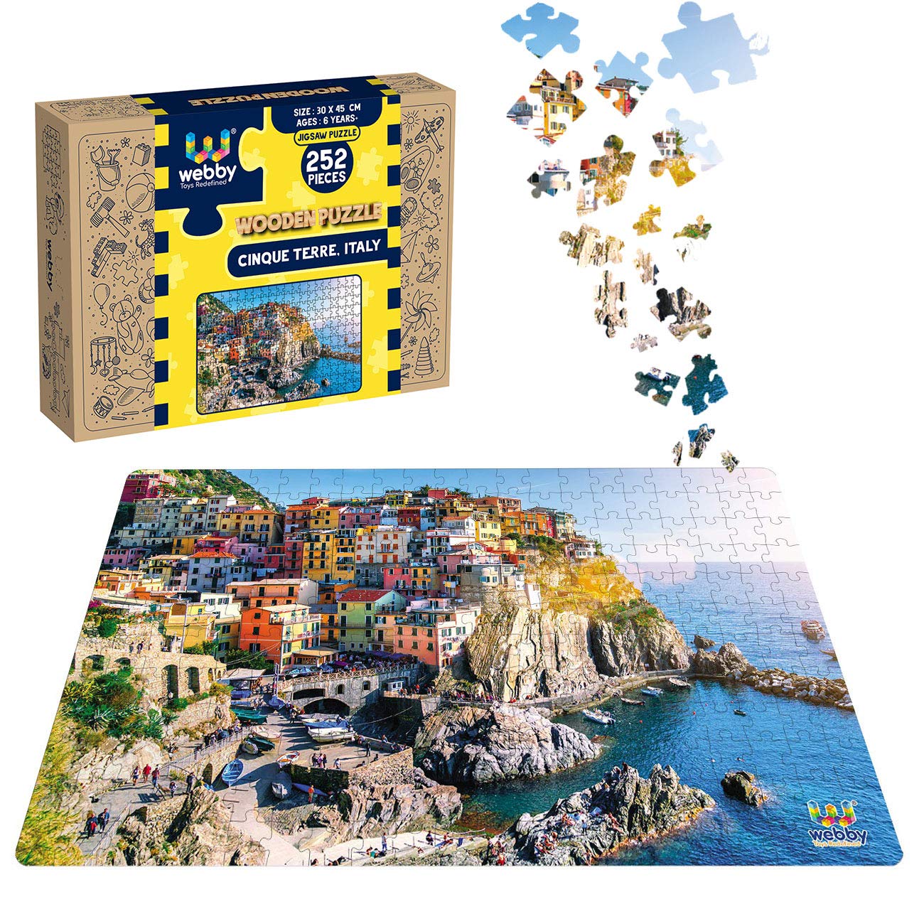Webby Kids Cinque Terre, Italy, Wooden Jigsaw Puzzle, 252 Pieces - Multicolor (B08HHB9KTW) Amazon Price History, Amazon Price Tracker