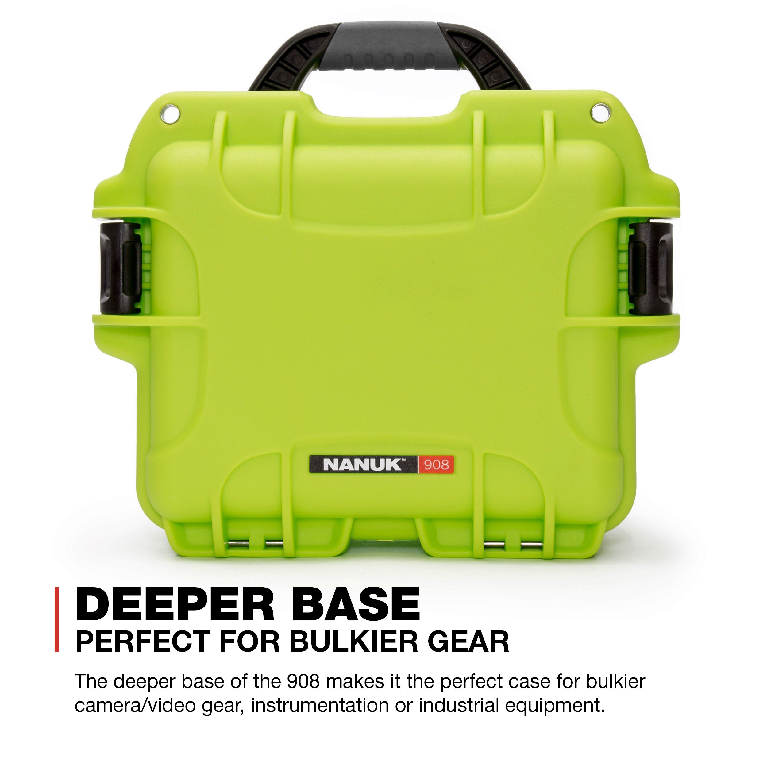 Nanuk 908 Wasserdichter Hartschalenkoffer Mit Plüschschaumeinlage - Limette