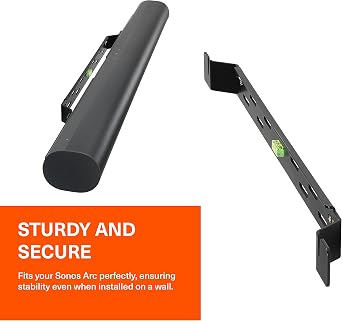 Mountson - Wall Mount Compatible with Sonos Arc - Black