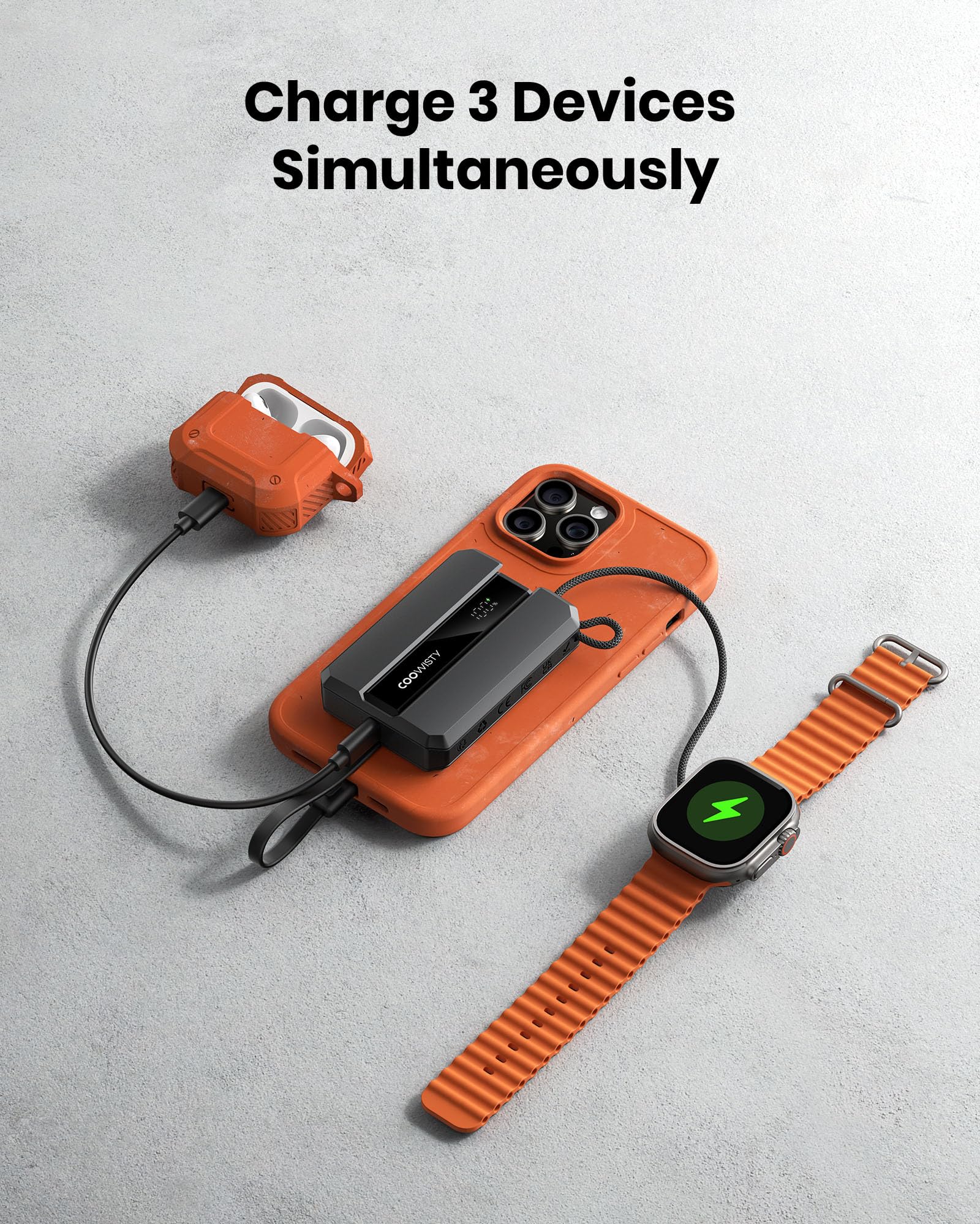 Coowisty Power bank 10000mAh, USB C PowerBank 20W PD caricatore portatile da con ricarica rapida for iPhone,Compatible with Apple Watch Series 9/8/7/6/Se/5/4/3/2, iPhone15