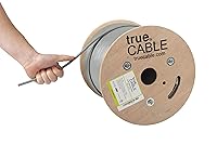 Vista 12 de TRUE CABLE Cable Ethernet a granel de elevación blindada Cat6 (CMR), 1000 pies, gris, cobre sólido desnudo 23 AWG, 550 MHz, escudo total de papel