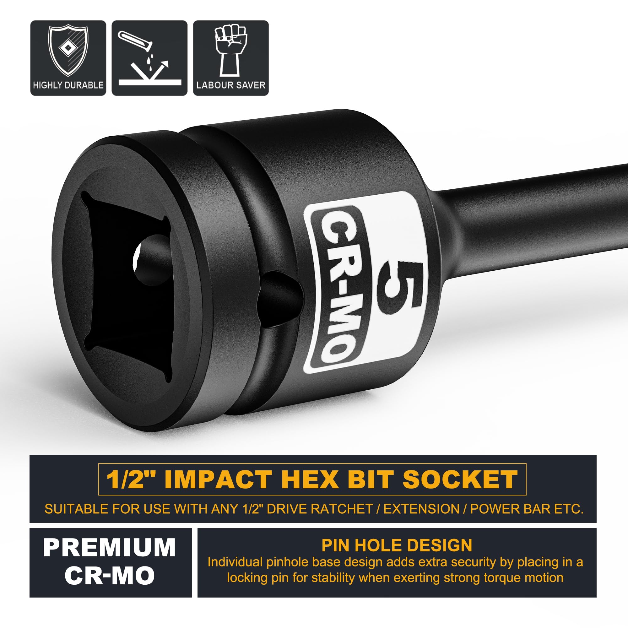 KIRXST Impact Hex Bit Socket (1/2" H5 Deep) - Image 2