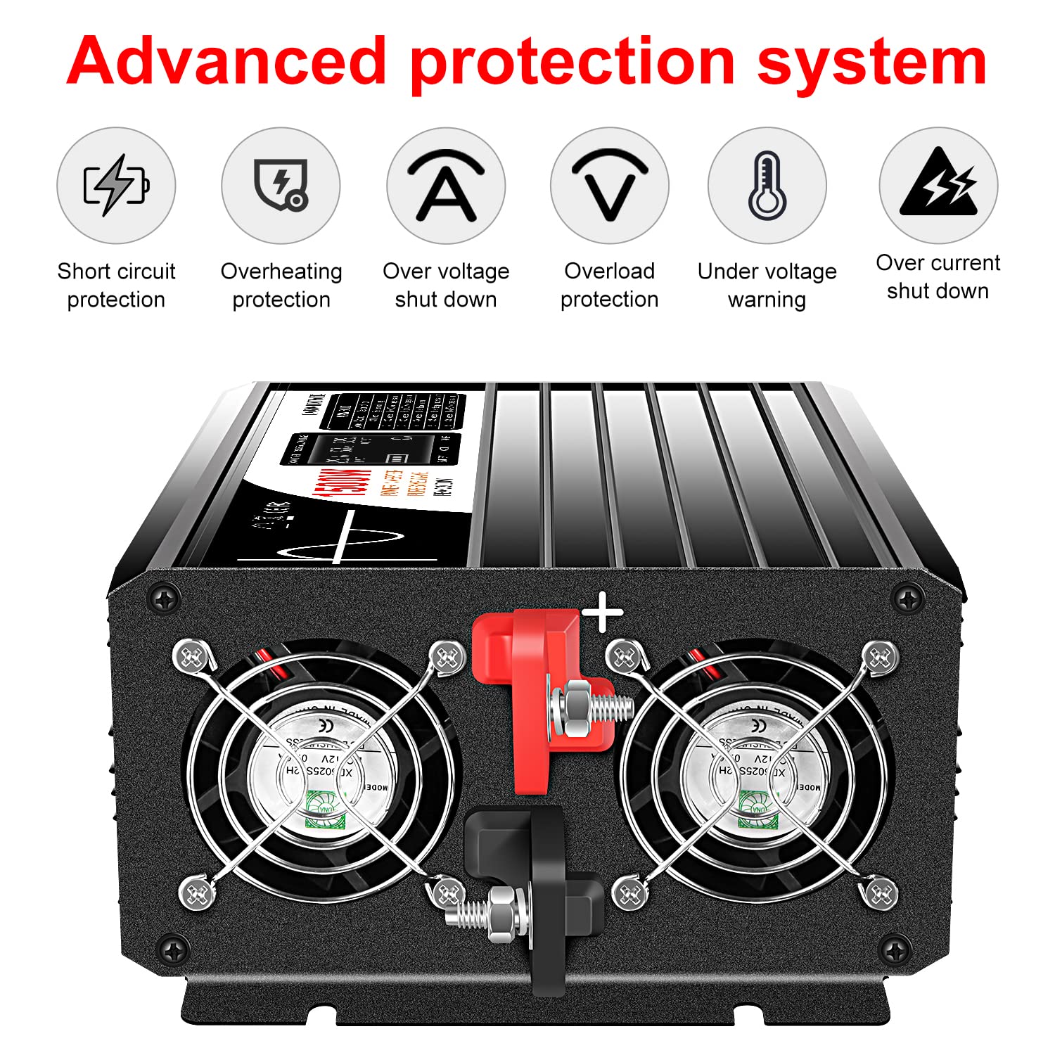 1500W Wechselrichter 48V auf 230V Reiner Sinus, Spannungswandler für Solaranlage, Photovoltaik Inselanlage, Gartenhaus Notstrom - Reine Sinuswelle Inverter, Spitzenleistung 3000W