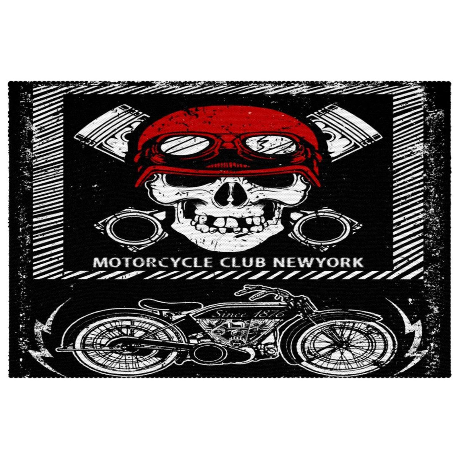 Tissu Oxford résistant à la chaleur pour ce lot de 4 sets de table tête de mort