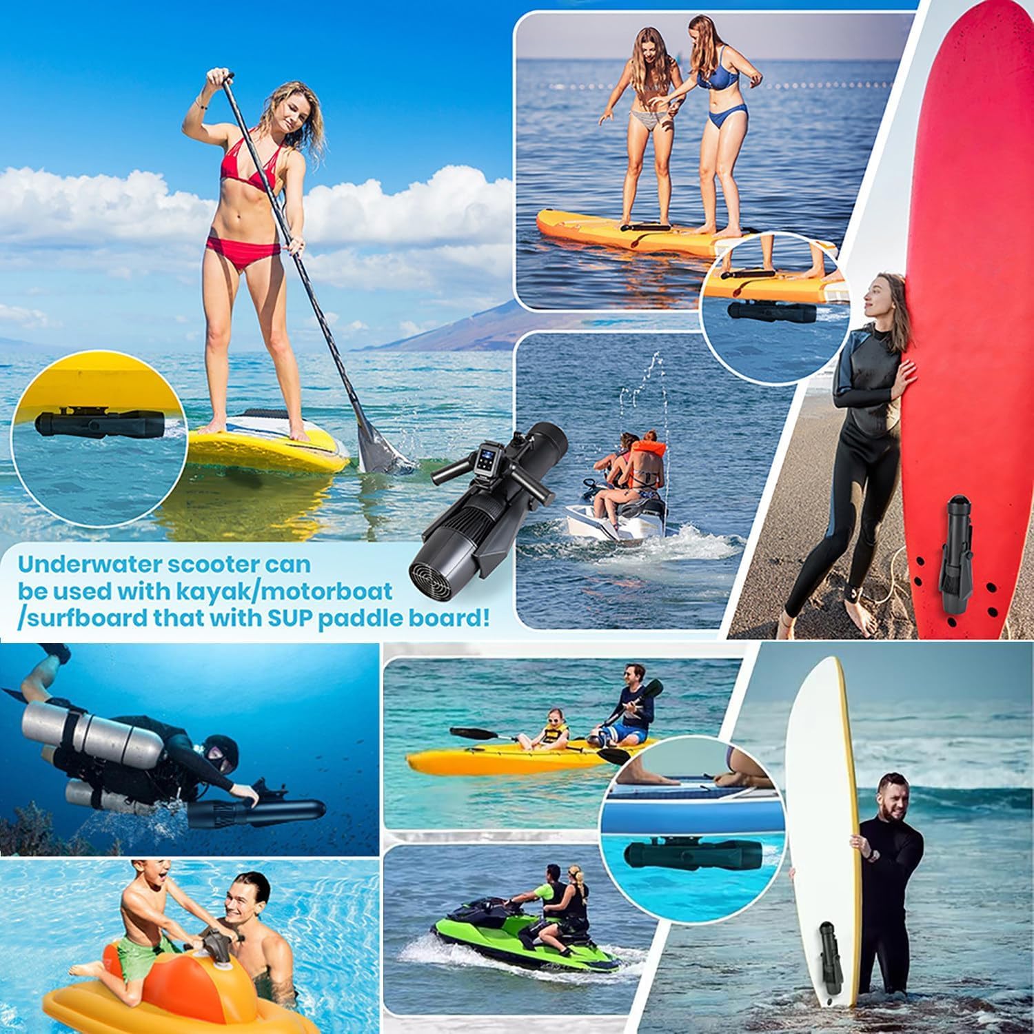 Camolech - Monopattino subacqueo da 700 W con batteria rimovibile, per adulti, capacità della batteria 16000 mAh, per piscina e mare, motore elettrico a pagaia (CM7-1Pro aggiunge batteria)