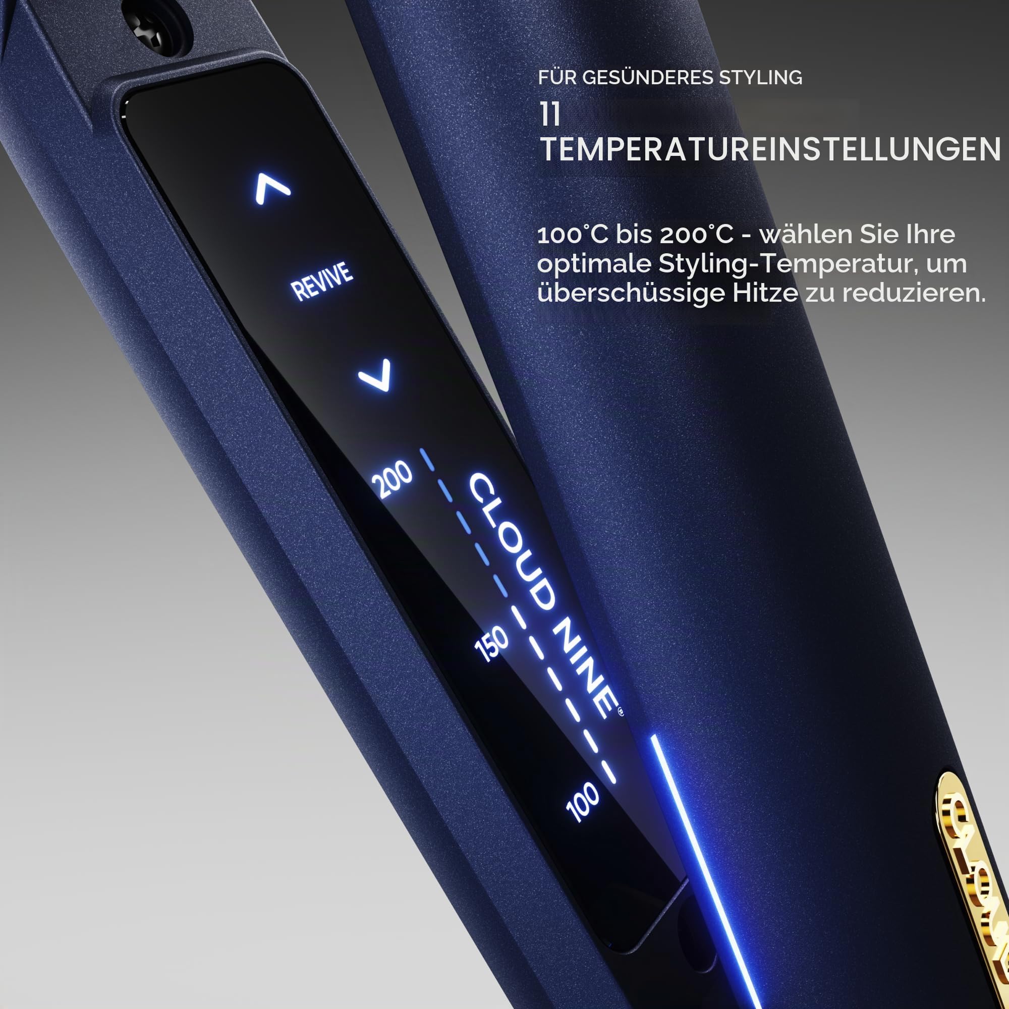 Cloud Nine Original Iron Glätteisen, Haarglätter mit Revive-Modus, Blau