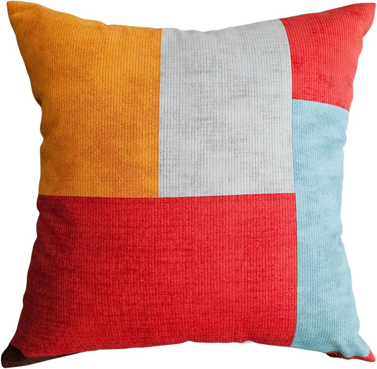 Brooklyn-Red Decorative Throw Pillow Cover 20x20, Cotton Dobby, Made in Korea