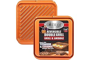 Gotham Steel Unparalleled 11.5 Inch Reversible Grill Pan for Gas Stovetops