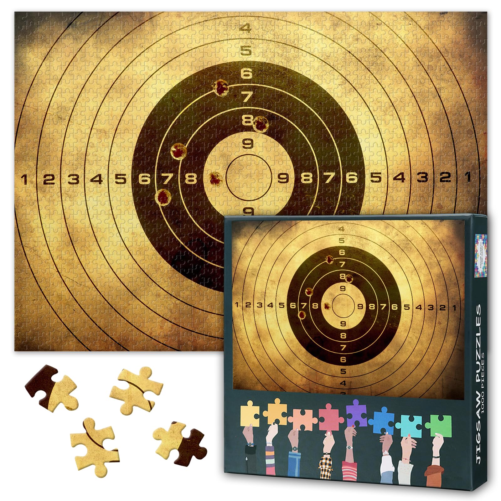 Abstract 1000 Piece Jigsaw Puzzles for Adults - Gun Target Challenging Puzzle, 27.5x19.7 Inch Family Educational Games & Home Decor Gift (Shooting Series) — image 1
