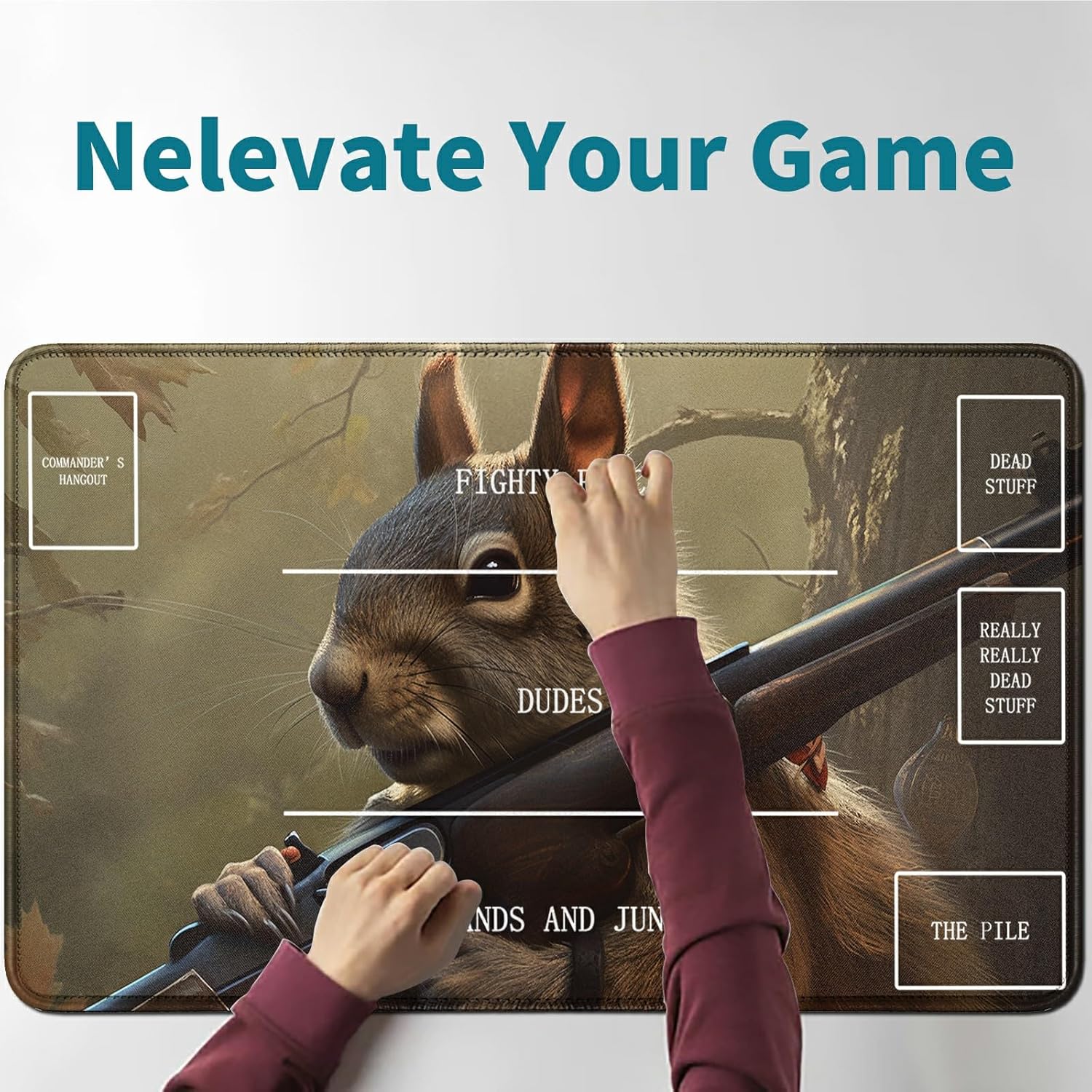 Mouse Card Playmat 24 X 14 Inch with Playmat Tube Bag, Commander Deck Board MTG RPG CCG TCG Card Game Playing Desk Mat for Beginner