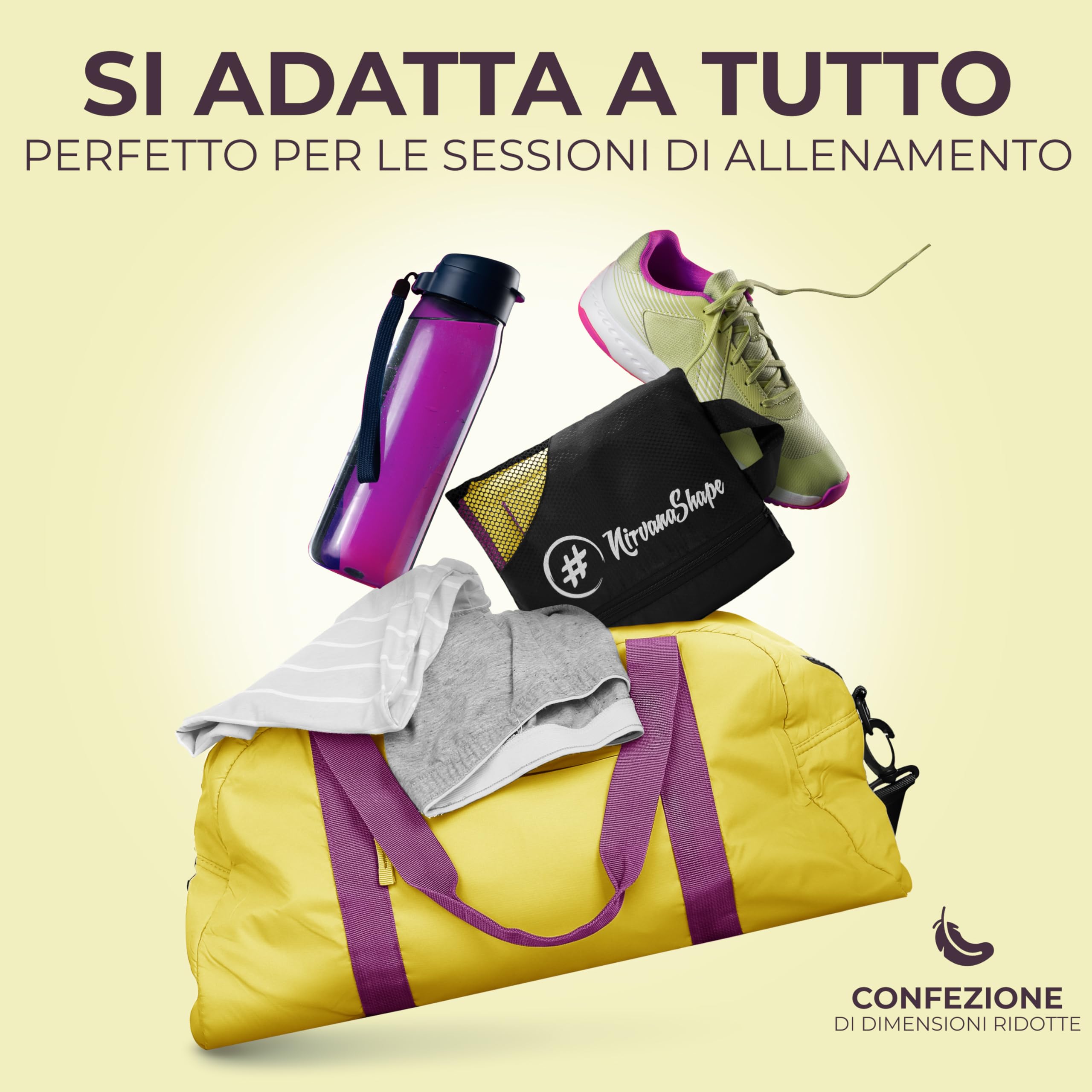 NirvanaShape Microfibra - Asciugamano da Viaggio, per Spiaggia e Fitness, M 120 x 60 cm